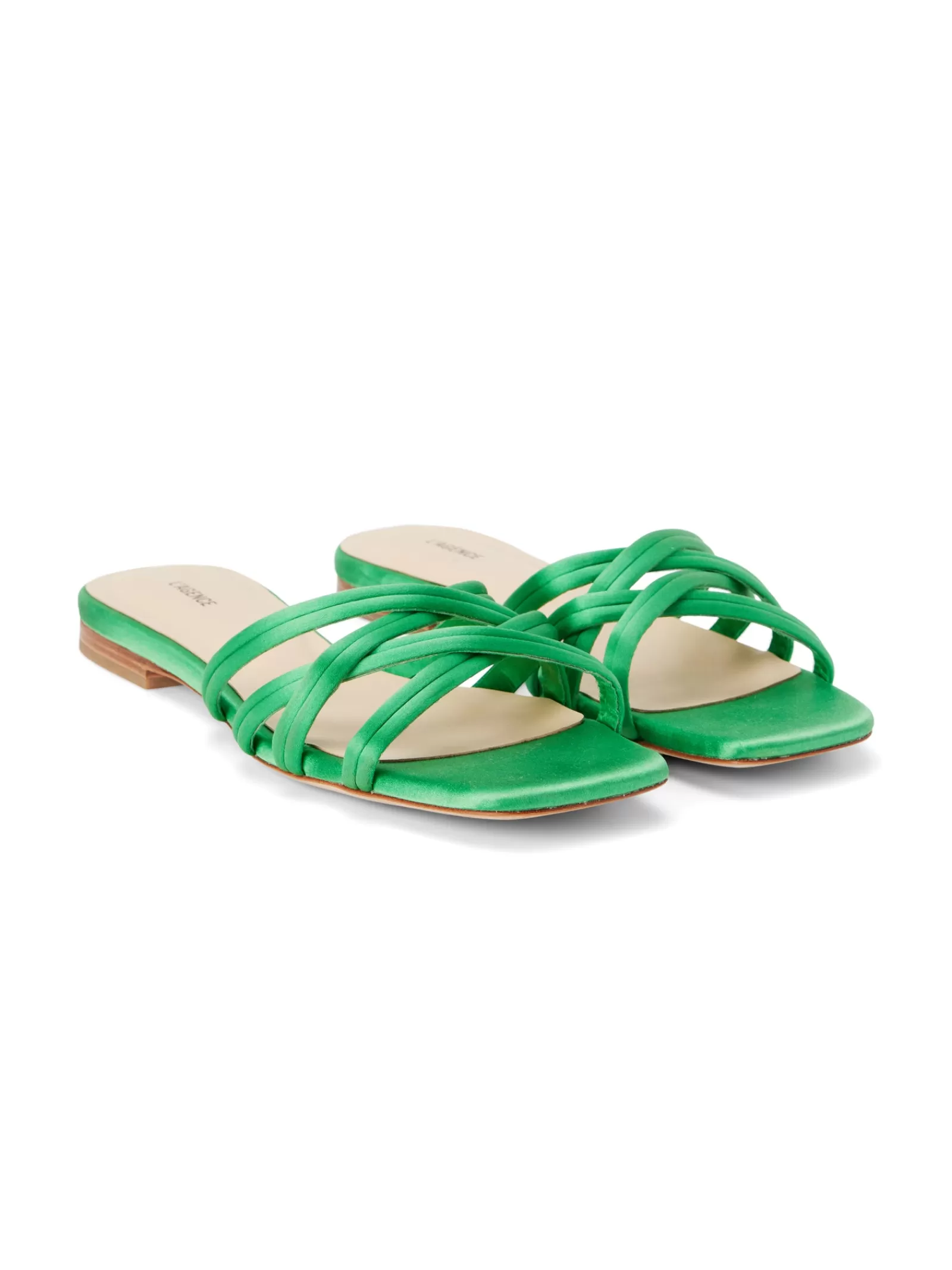 L'AGENCE Abelle Satin Flat Sandal< Spring Collection | Sandals & Wedges