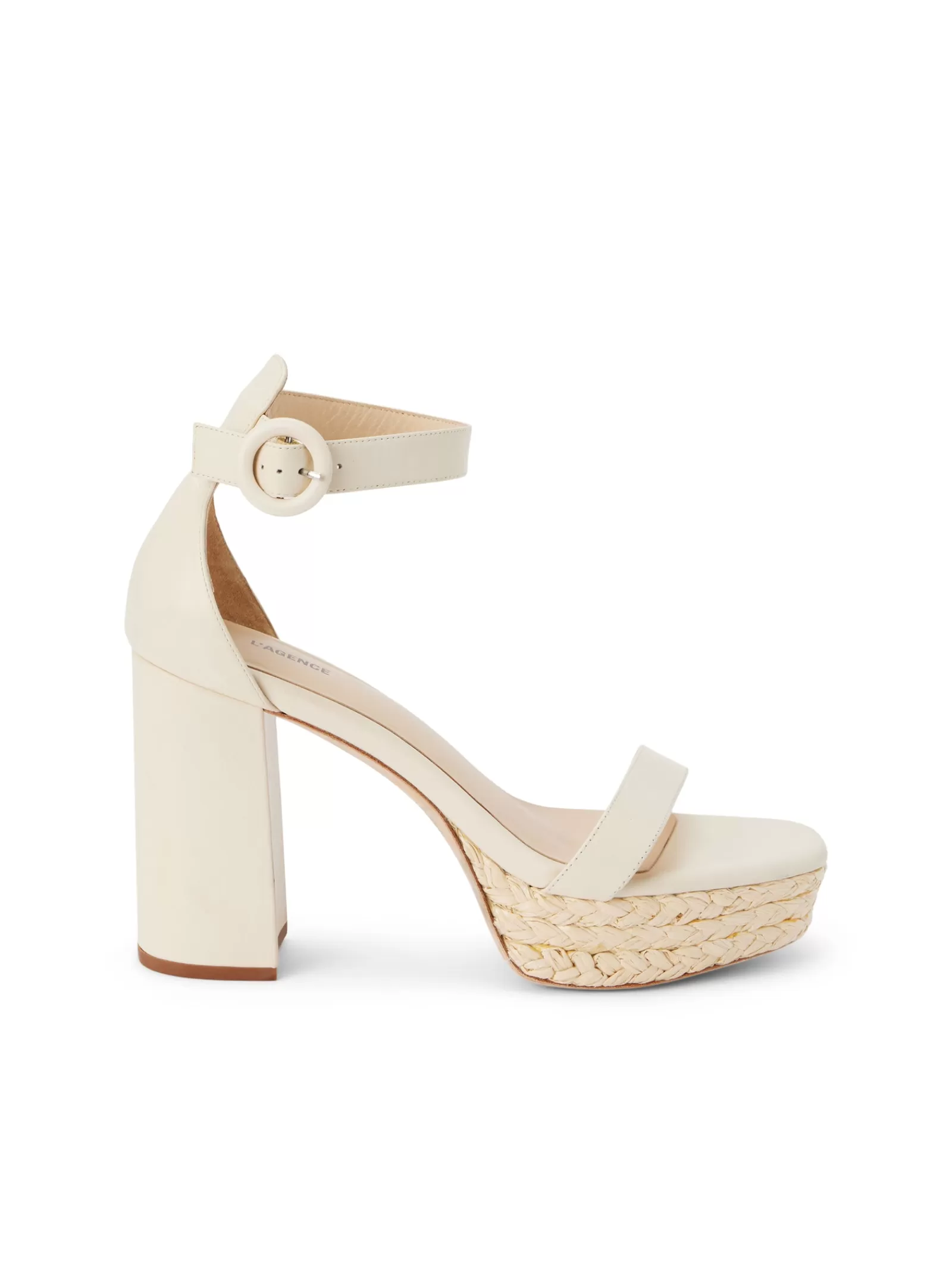 L'AGENCE Avia Leather Platform Sandal< Nouveau Whites | Spring Collection