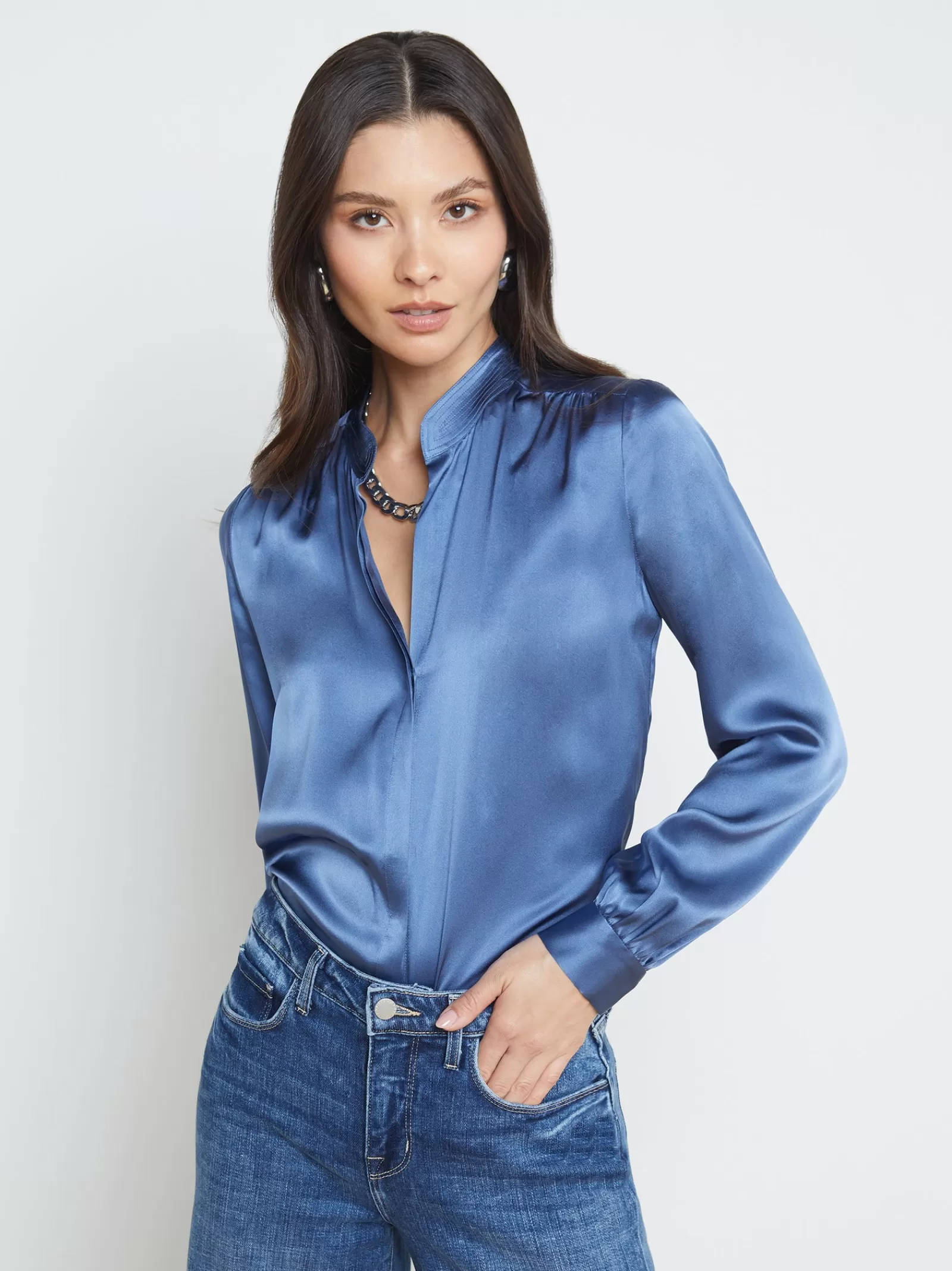 L'AGENCE Bianca Blouse< Resort Collection | Silks