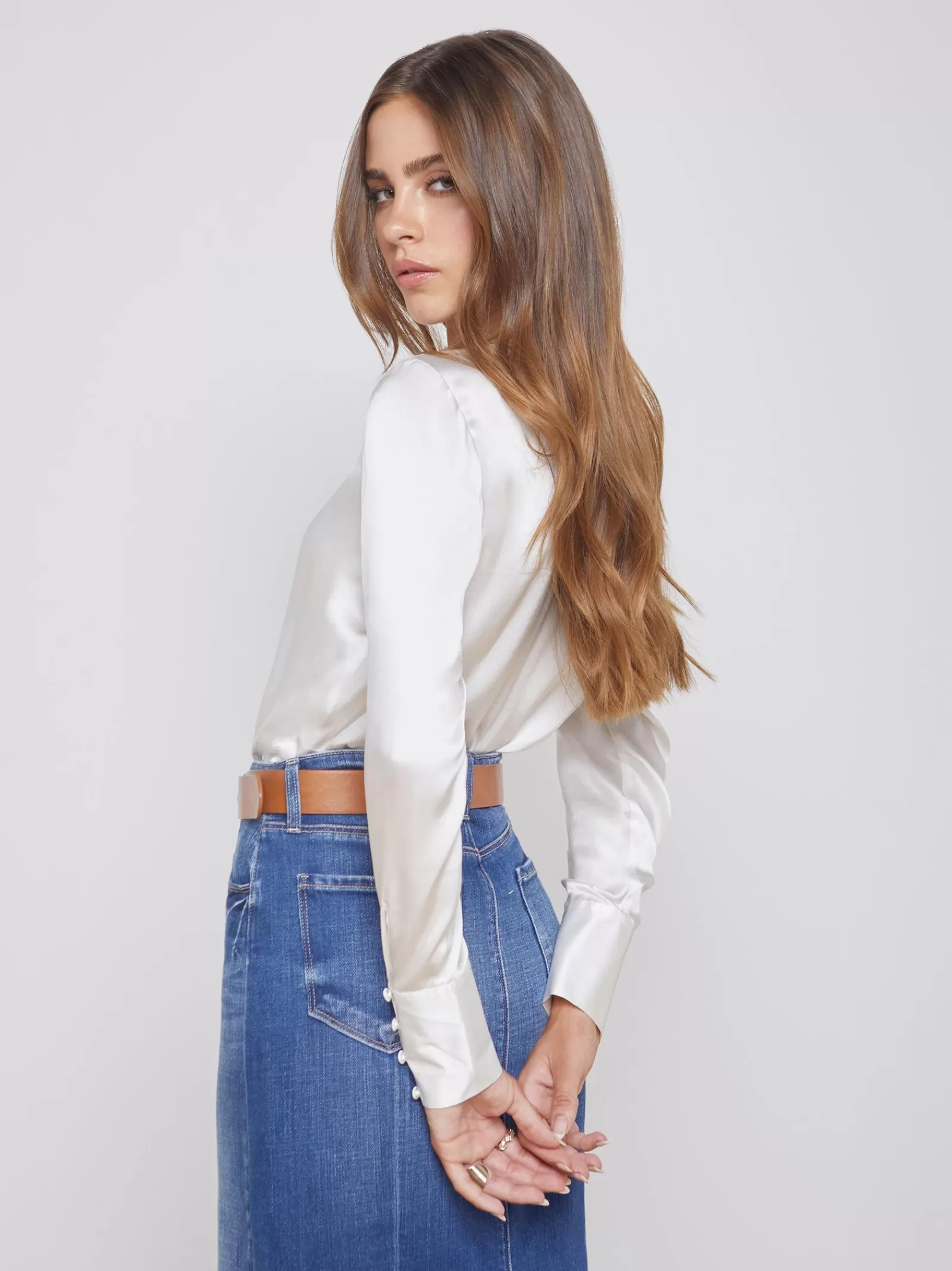 L'AGENCE Blaze Silk Bodysuit< Best Sellers | Silks