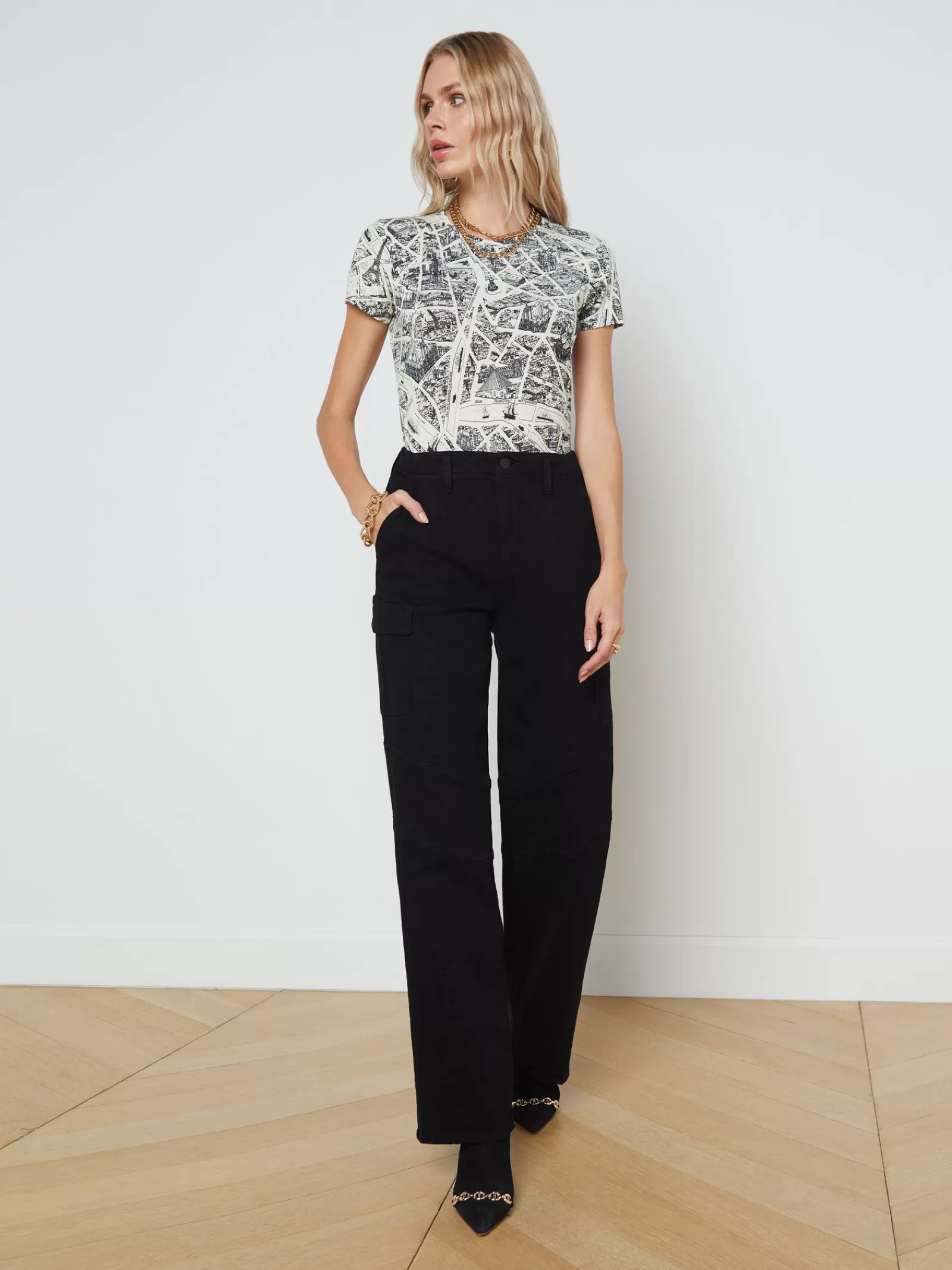 L'AGENCE Brooklyn Cargo Jean< All Things Black | Cargo Pants