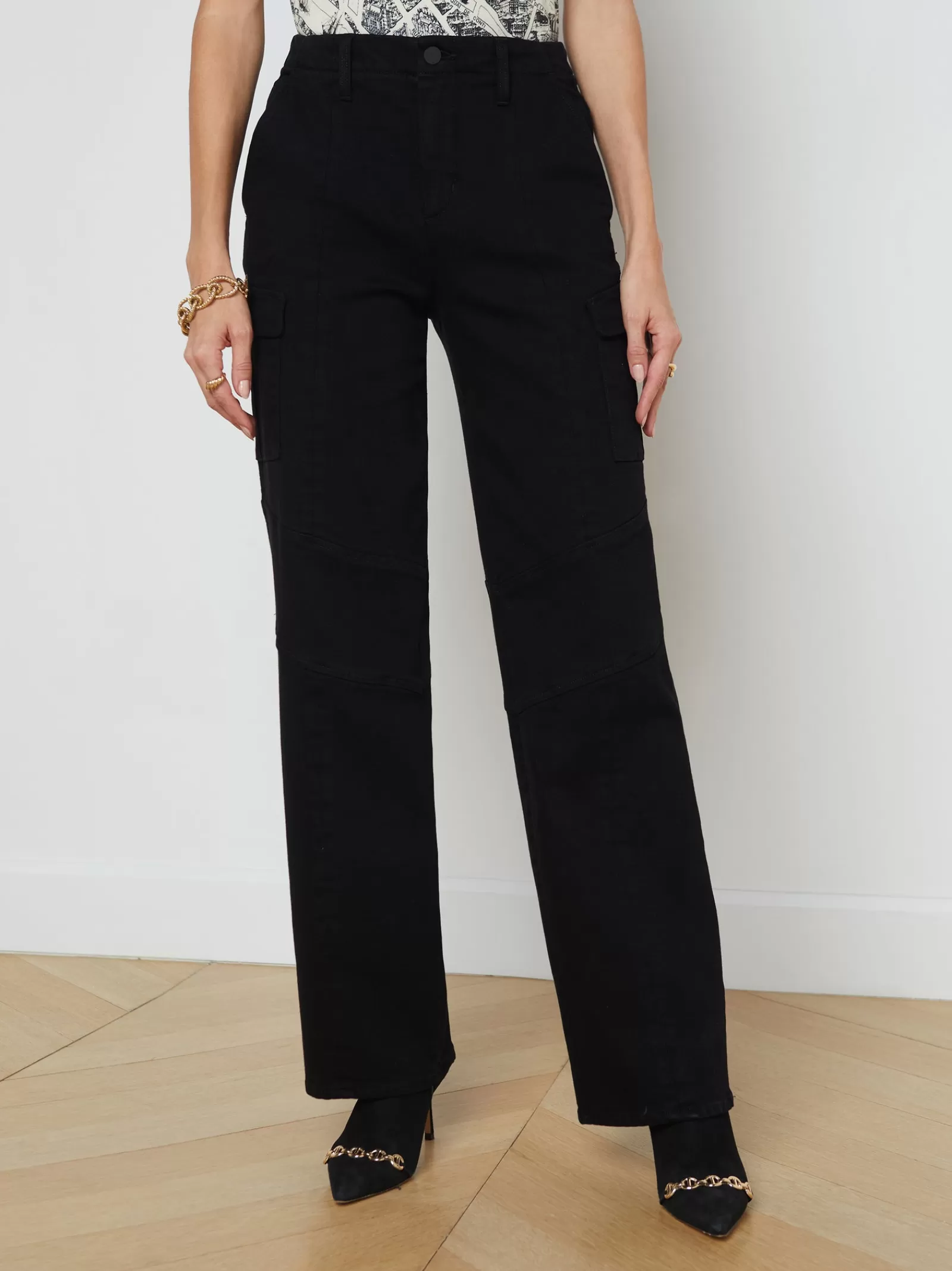 L'AGENCE Brooklyn Cargo Jean< All Things Black | Cargo Pants