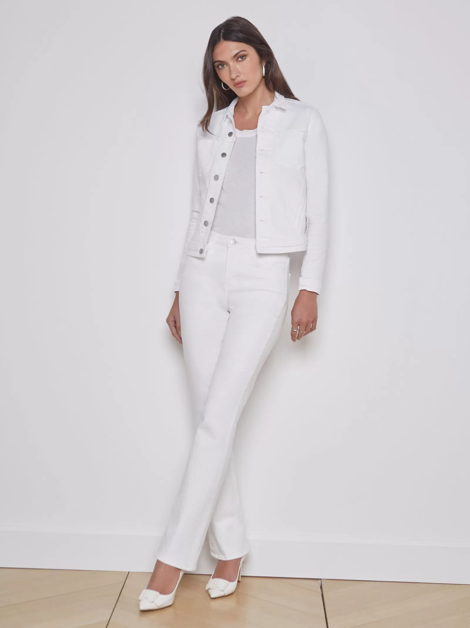 L'AGENCE Celine Jacket< Nouveau Whites | Denim Jackets