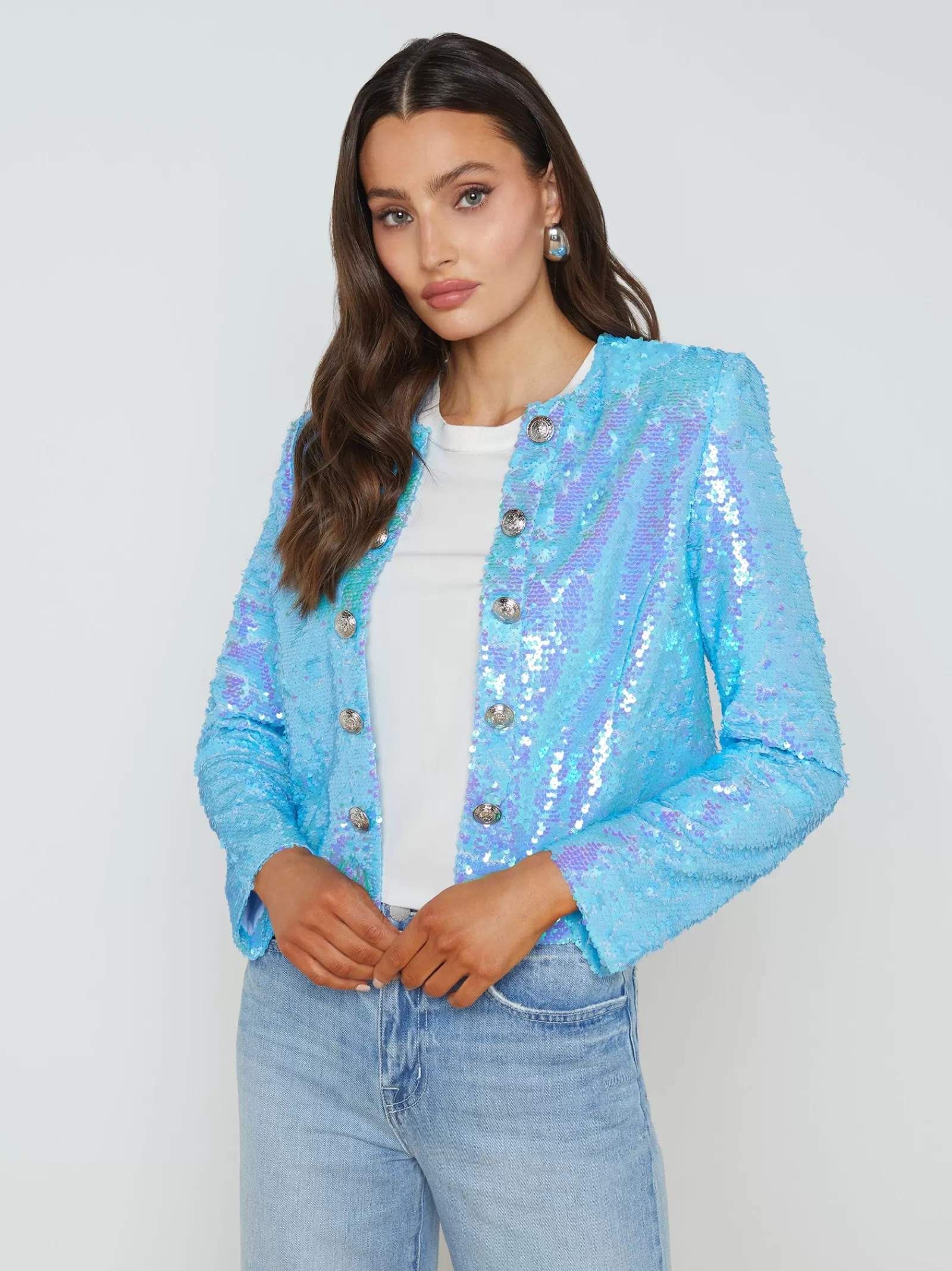 L'AGENCE Cerise Sequin Jacket< Spring Collection | Blazers & Jackets