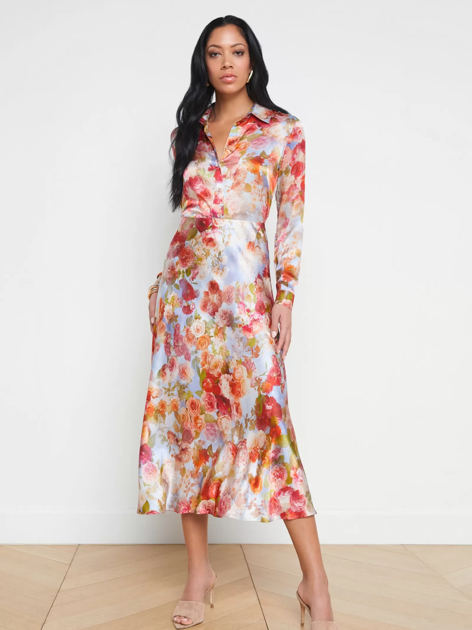 L'AGENCE Clarisa Silk Skirt< Sets | Print Edition