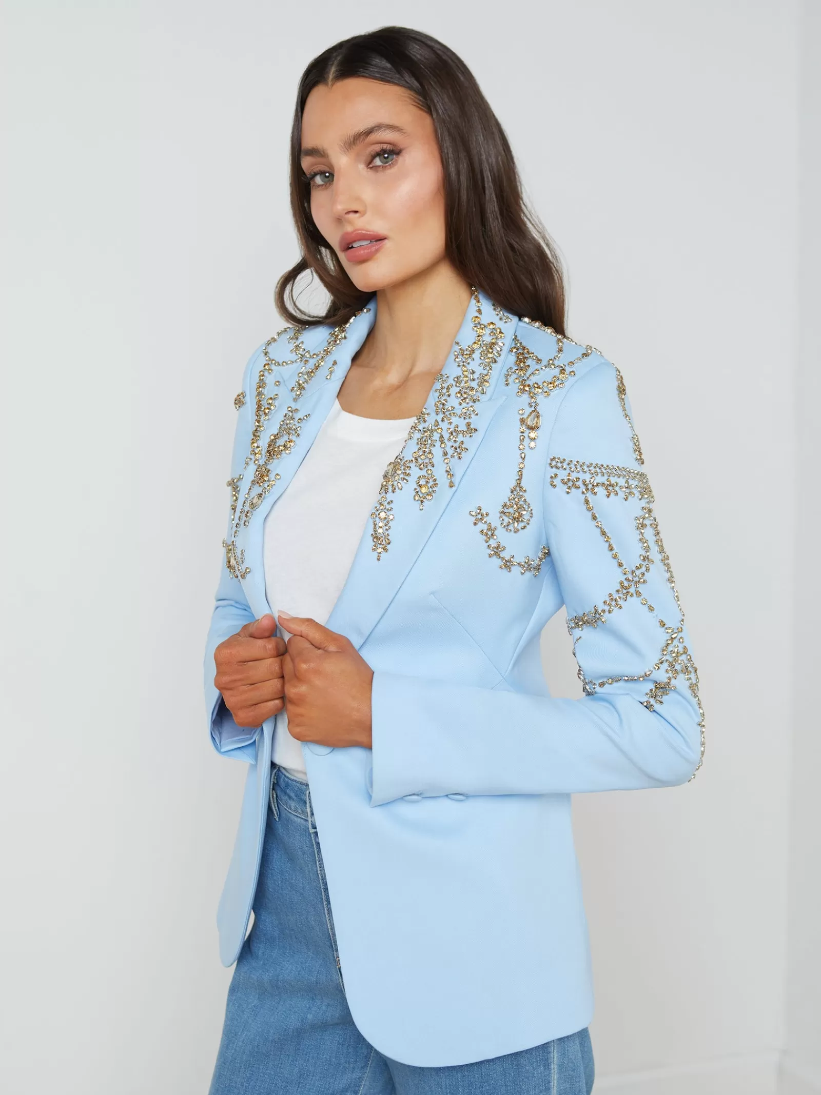 L'AGENCE Clementine Crystal-Embellished Blazer< Spring '24 Catalog | Spring Collection