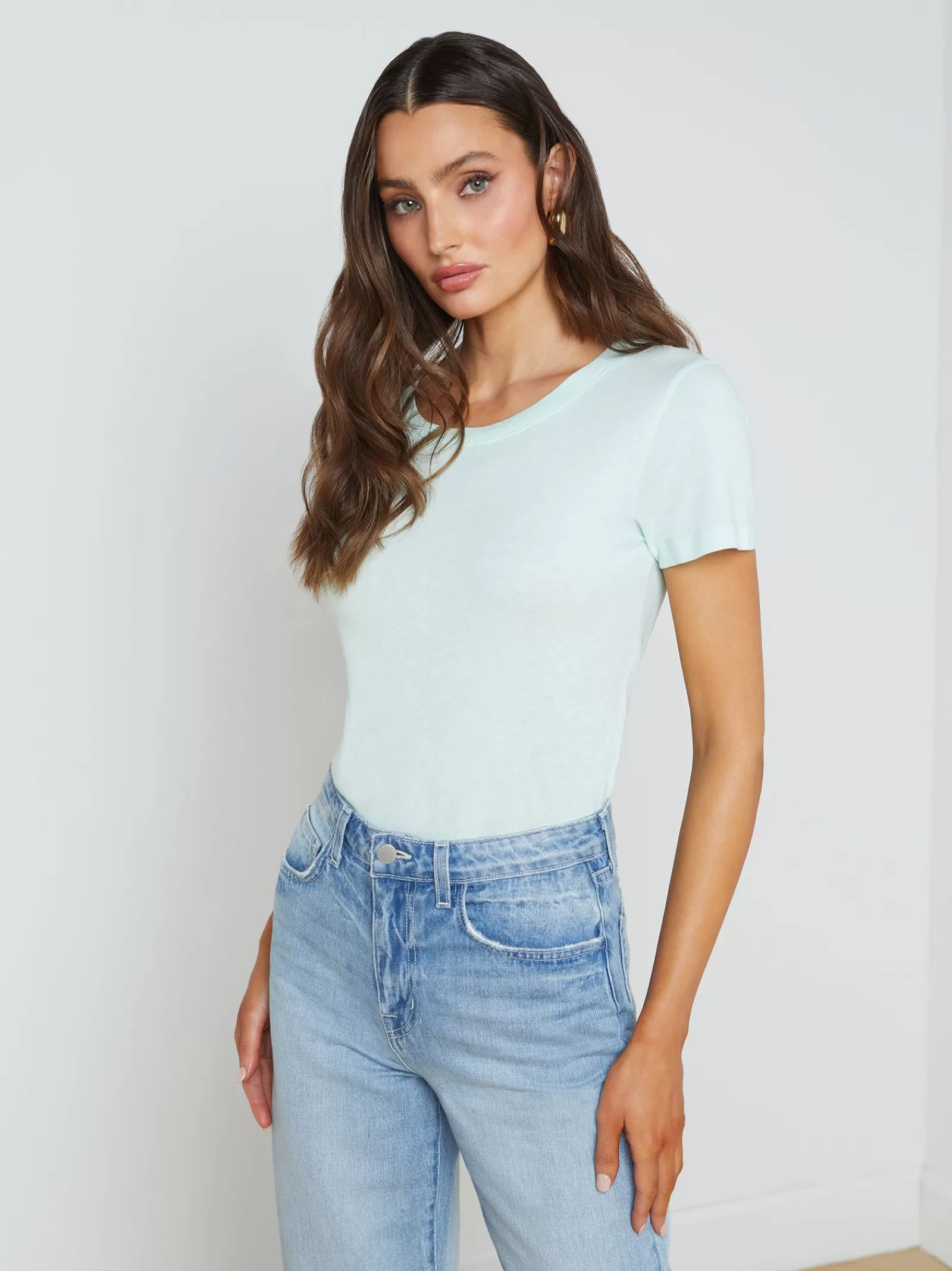 L'AGENCE Cory Cotton Scoopneck Tee< Spring Collection | Tees