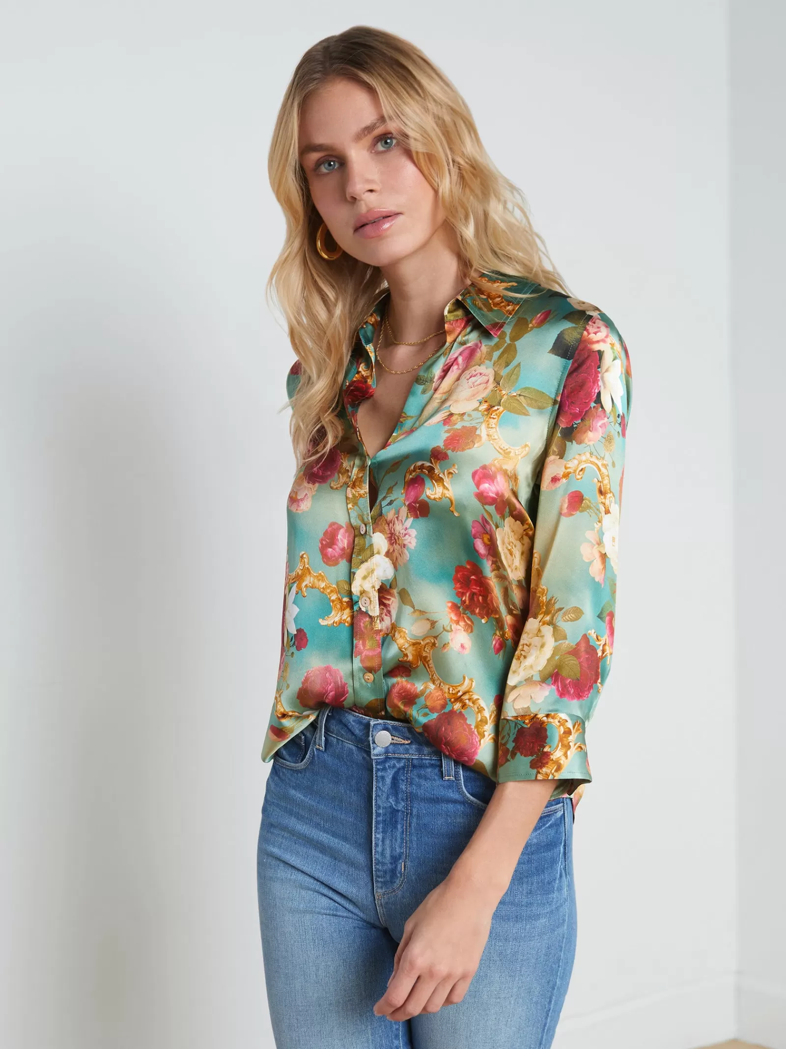 L'AGENCE Dani Silk Blouse< Spring Collection | Print Edition