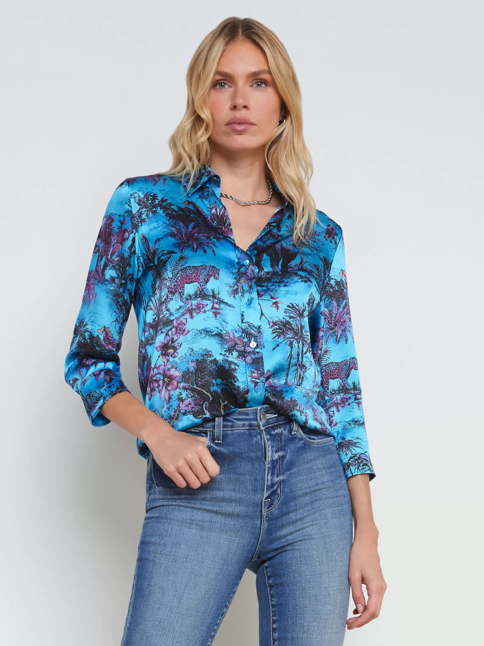 L'AGENCE Dani Silk Blouse< Spring Collection | Print Edition