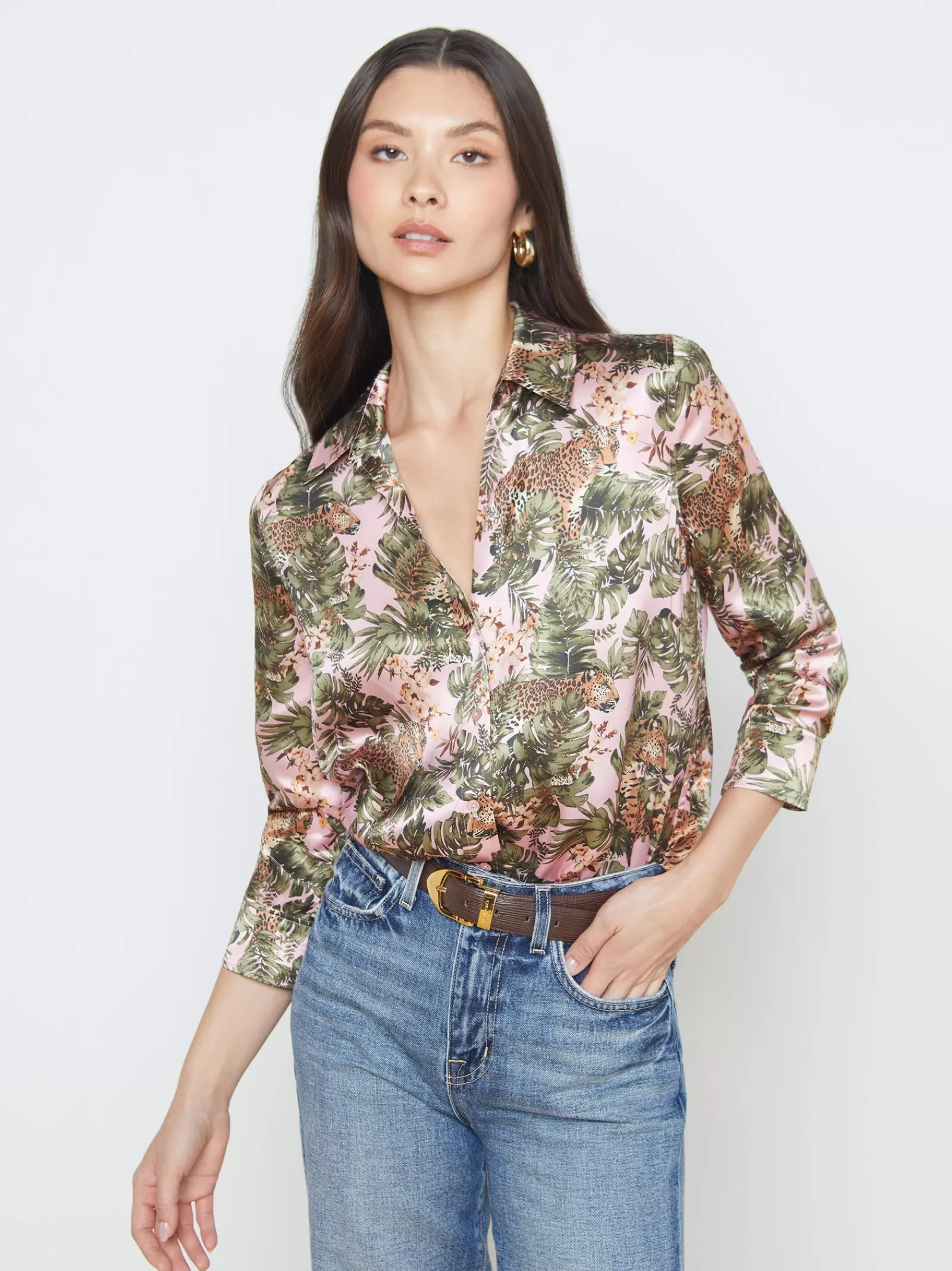 L'AGENCE Dani Silk Blouse< Print Edition | Blouses & Tops
