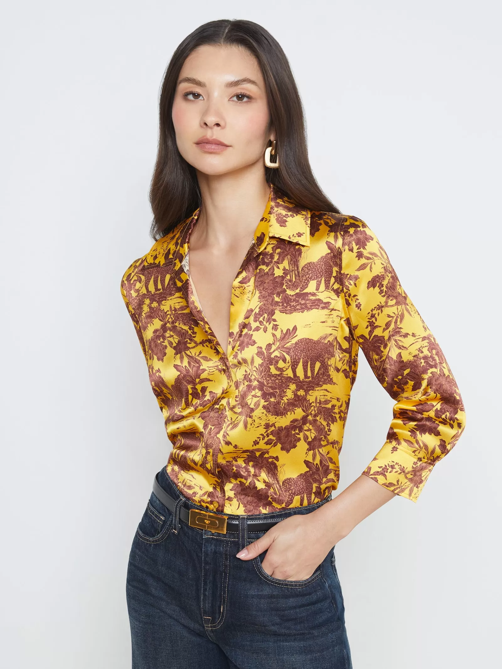 L'AGENCE Dani Silk Blouse< Print Edition | Silks