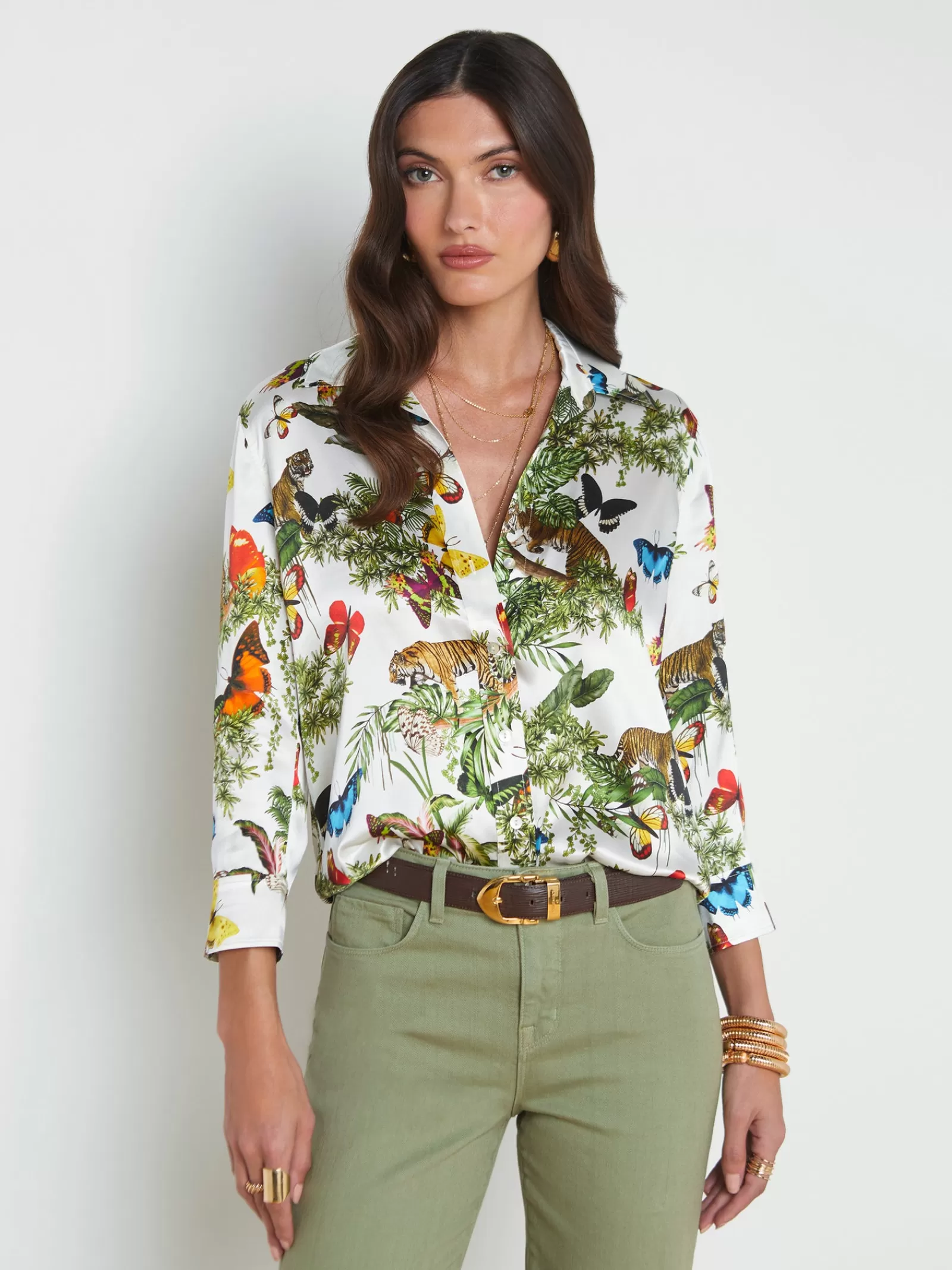 L'AGENCE Dani Silk Blouse< Print Edition | Spring Collection