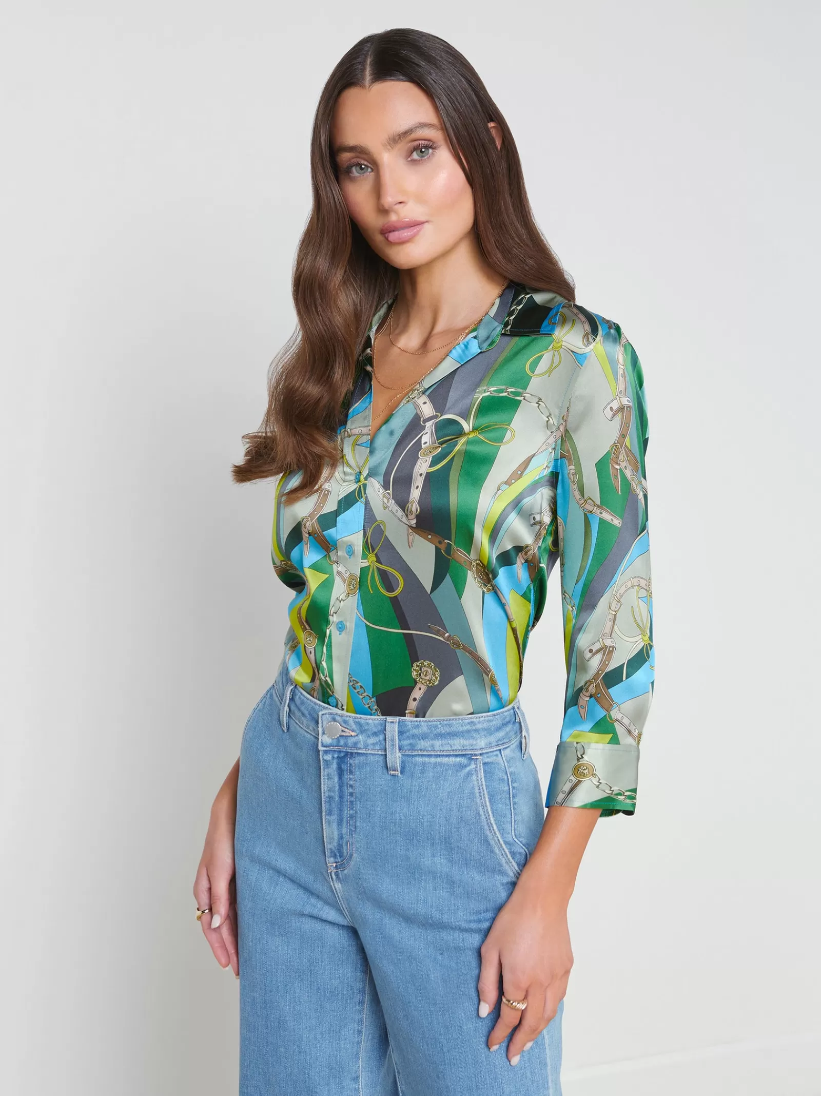 L'AGENCE Dani Silk Blouse< Print Edition | Spring Collection