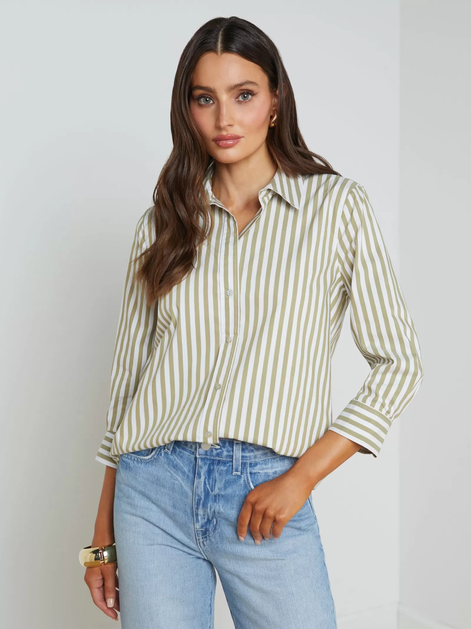 L'AGENCE Daniella Cotton-Blend Blouse< Spring Collection | Blouses & Tops