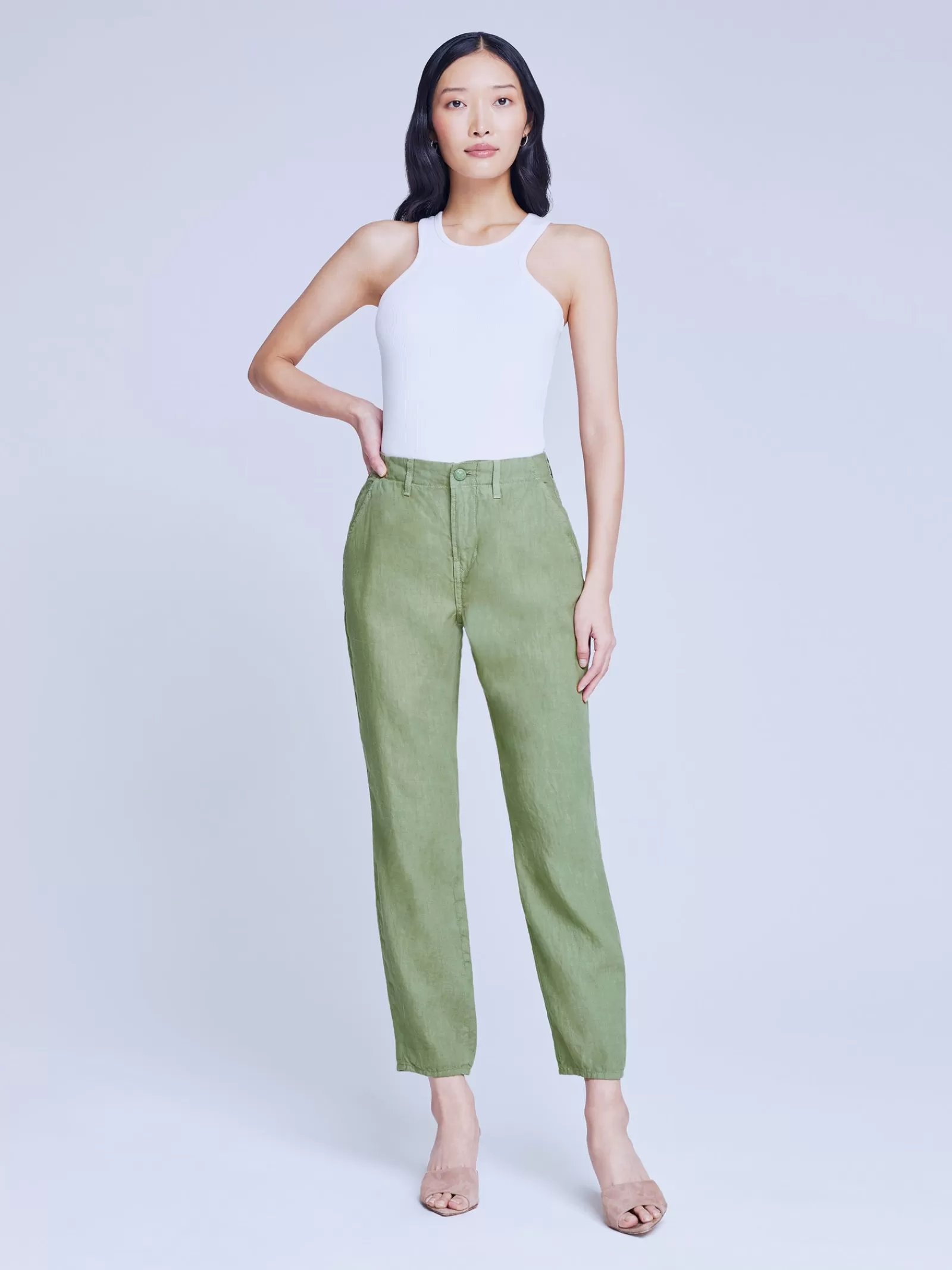 L'AGENCE Eboni Linen Pant< Straight | Linen