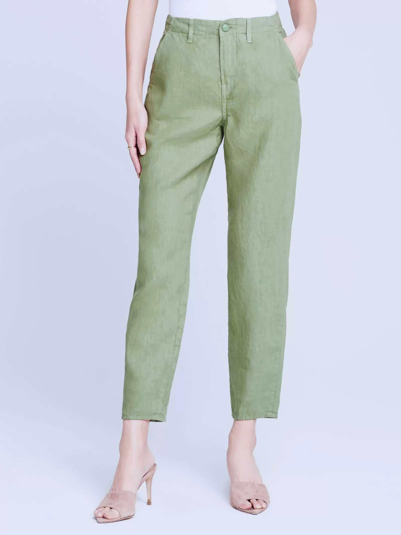 L'AGENCE Eboni Linen Pant< Straight | Linen