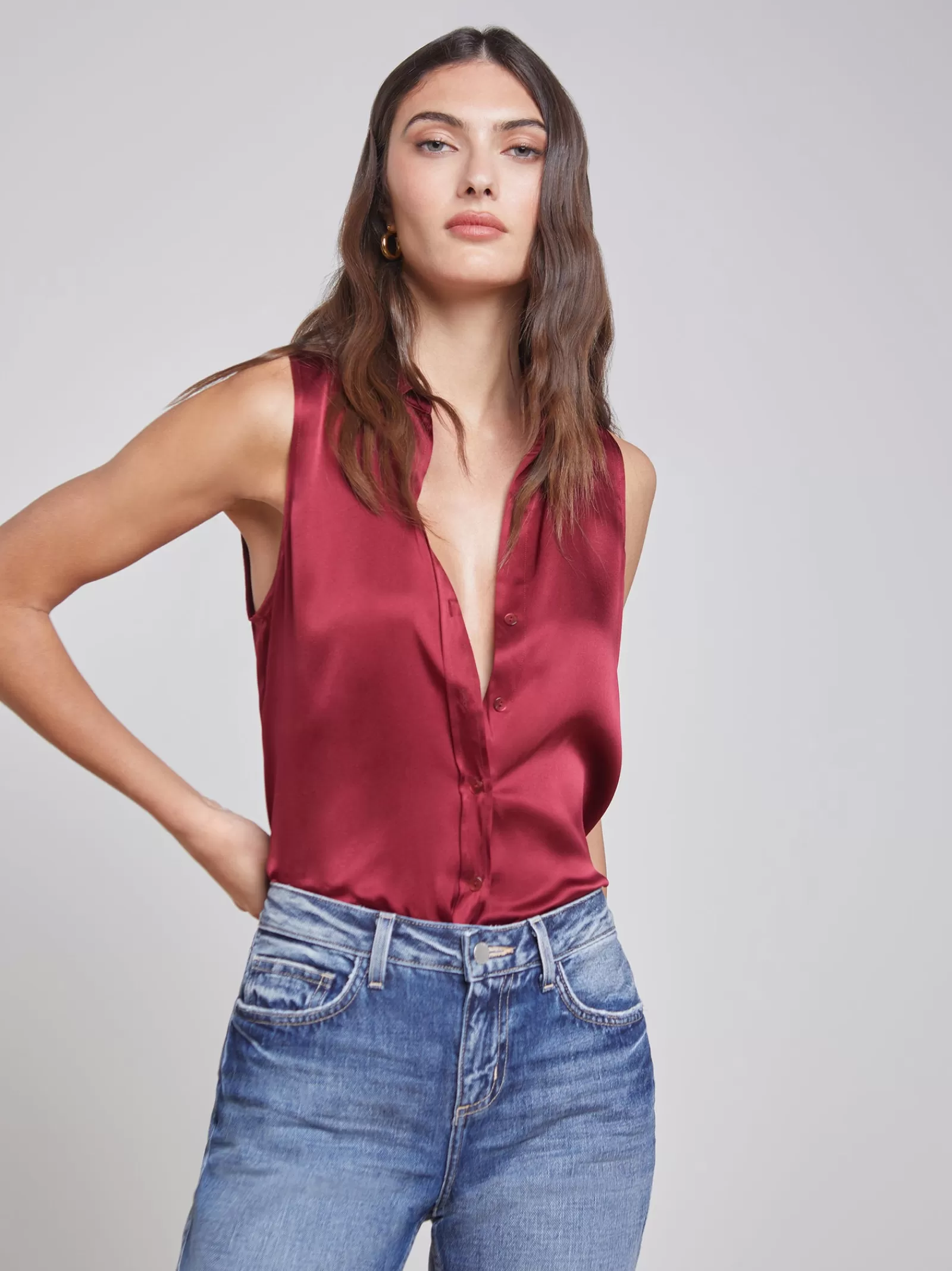 L'AGENCE Emmy Sleeveless Silk Blouse< Online Exclusives | Silks
