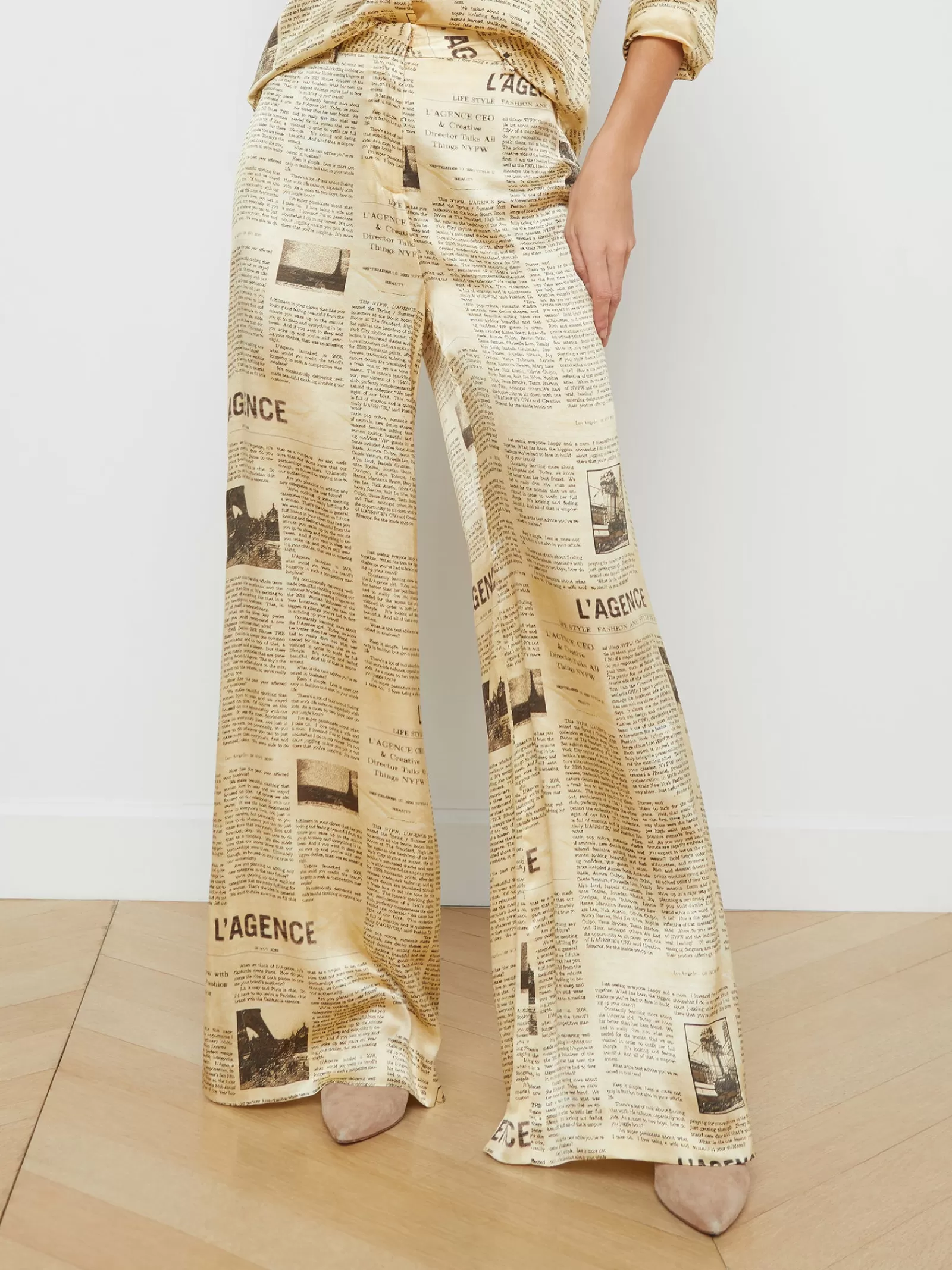L'AGENCE Gavin Silk Wide-Leg Pant< Print Edition | Silks