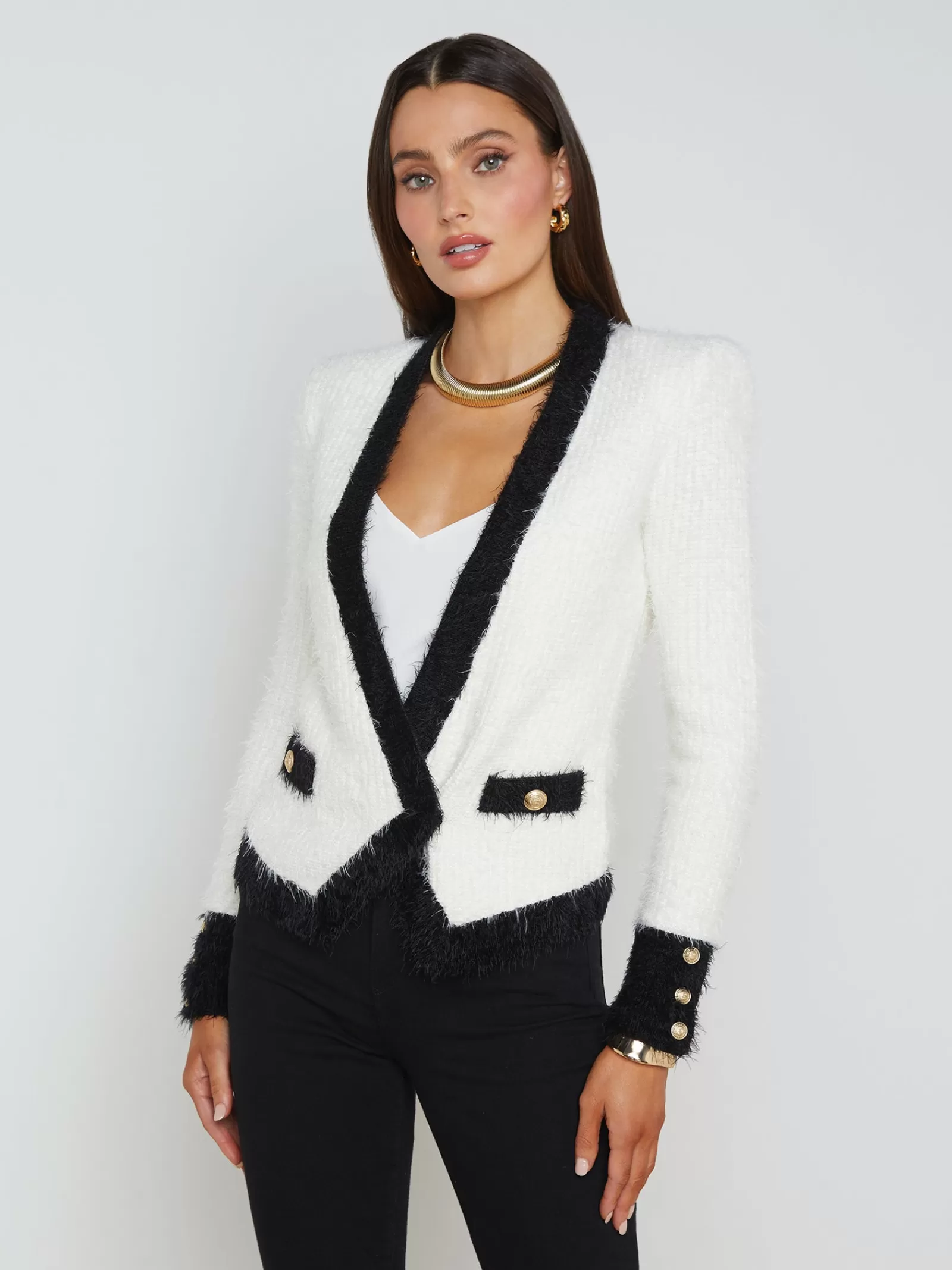 L'AGENCE Georgia Contrast Cardigan Blazer< Spring Collection | Maternity
