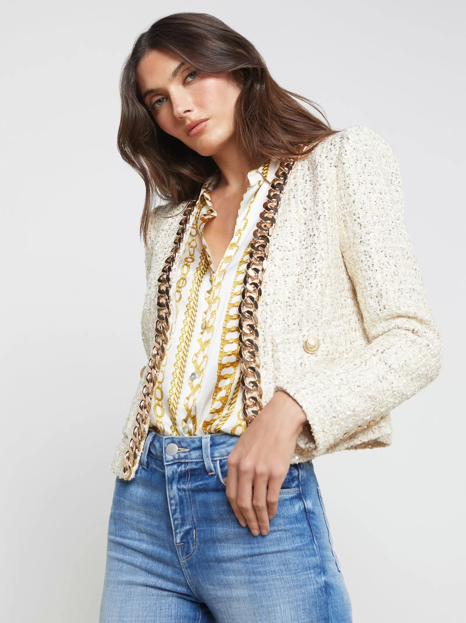 L'AGENCE Greta Chain Jacket< Resort Collection | Blazers & Jackets