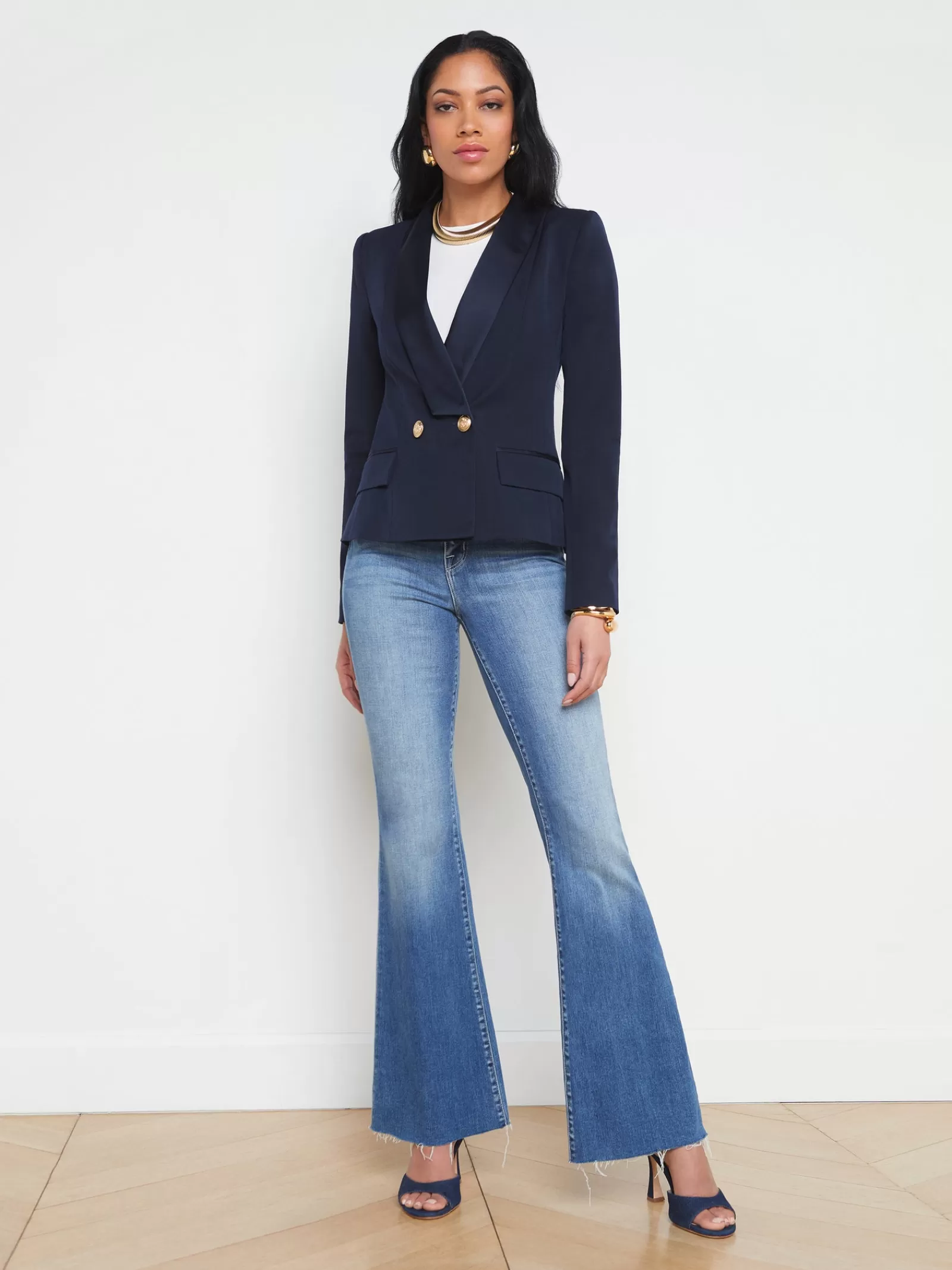L'AGENCE Imogen Satin Lapel Blazer< Spring Collection | Best Sellers