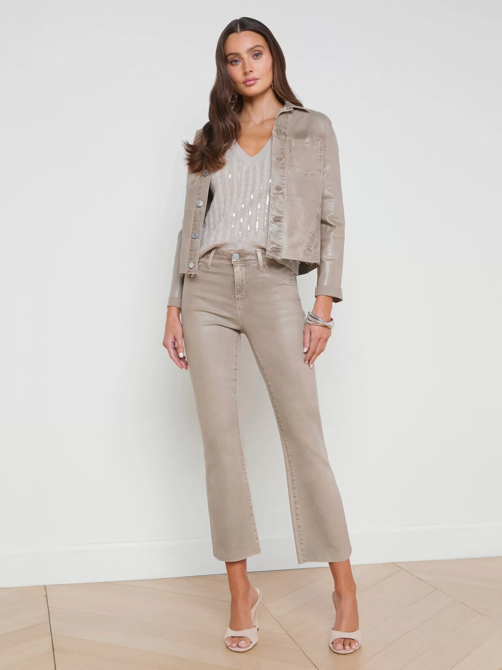 L'AGENCE Janelle Coated Denim Jacket< Coated Denim | Spring Collection