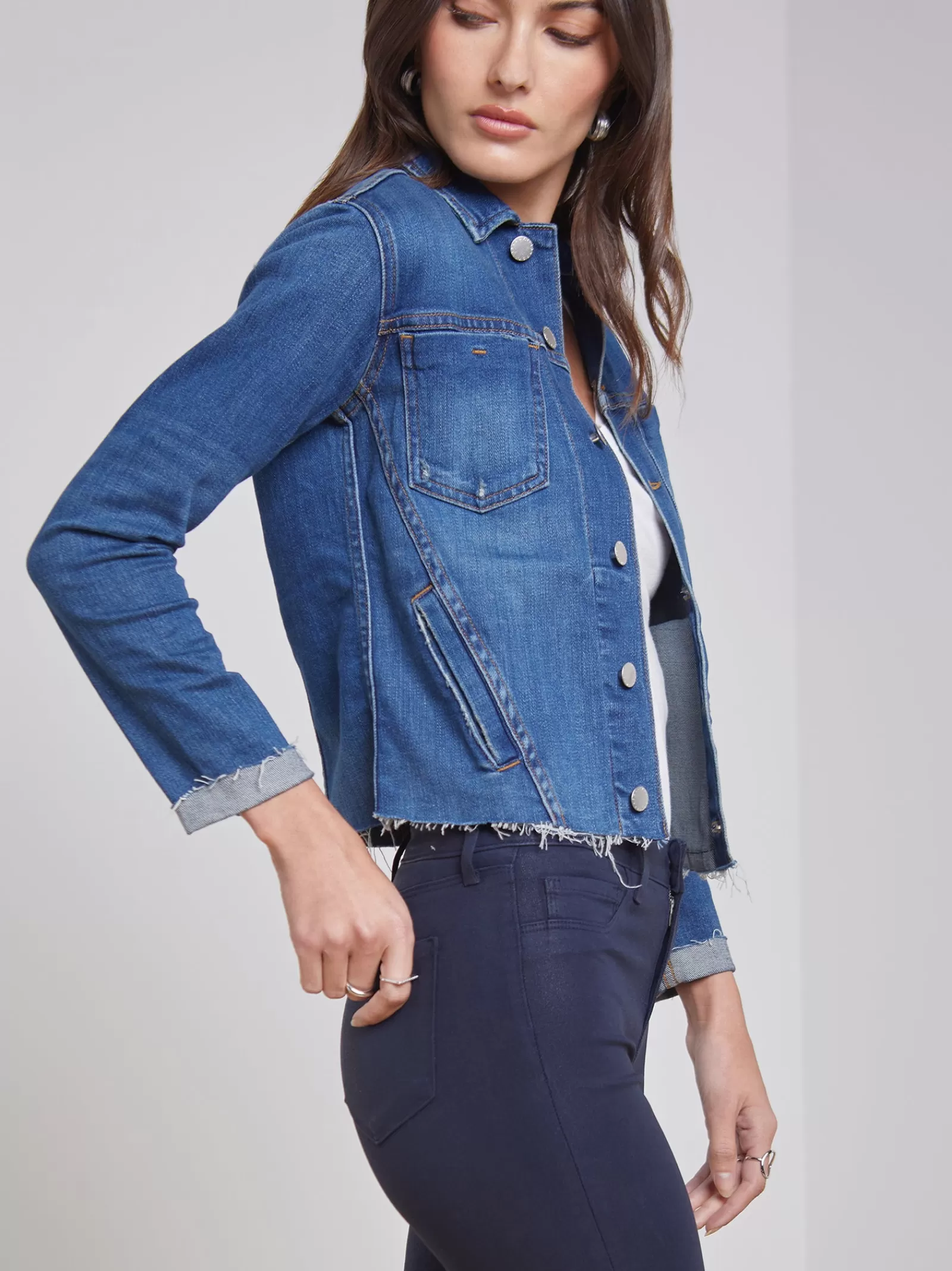 L'AGENCE Janelle Denim Jacket< Back in Stock | Denim Jackets