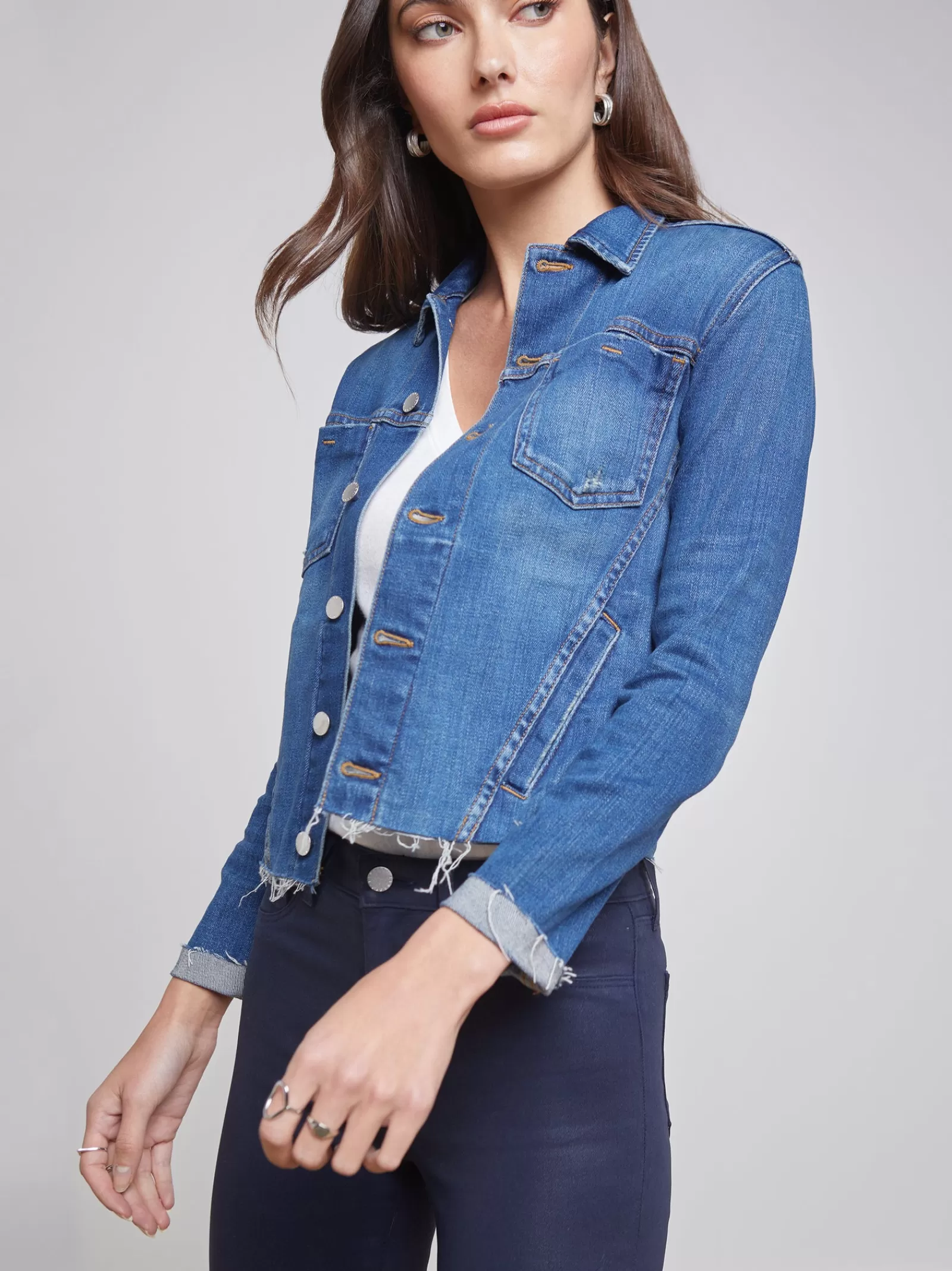 L'AGENCE Janelle Denim Jacket< Back in Stock | Denim Jackets