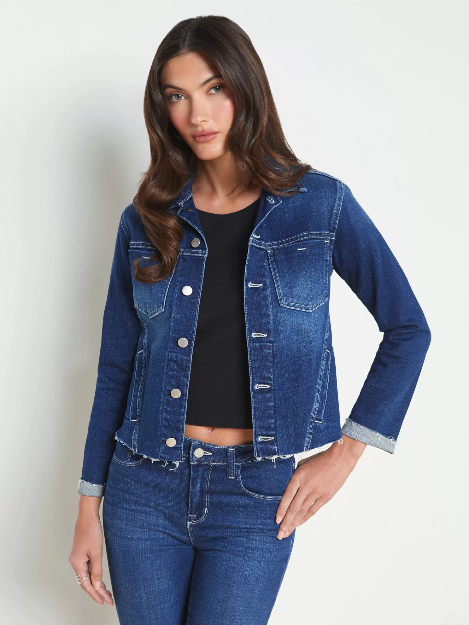 L'AGENCE Janelle Denim Jacket< Spring Collection | Aged Denim