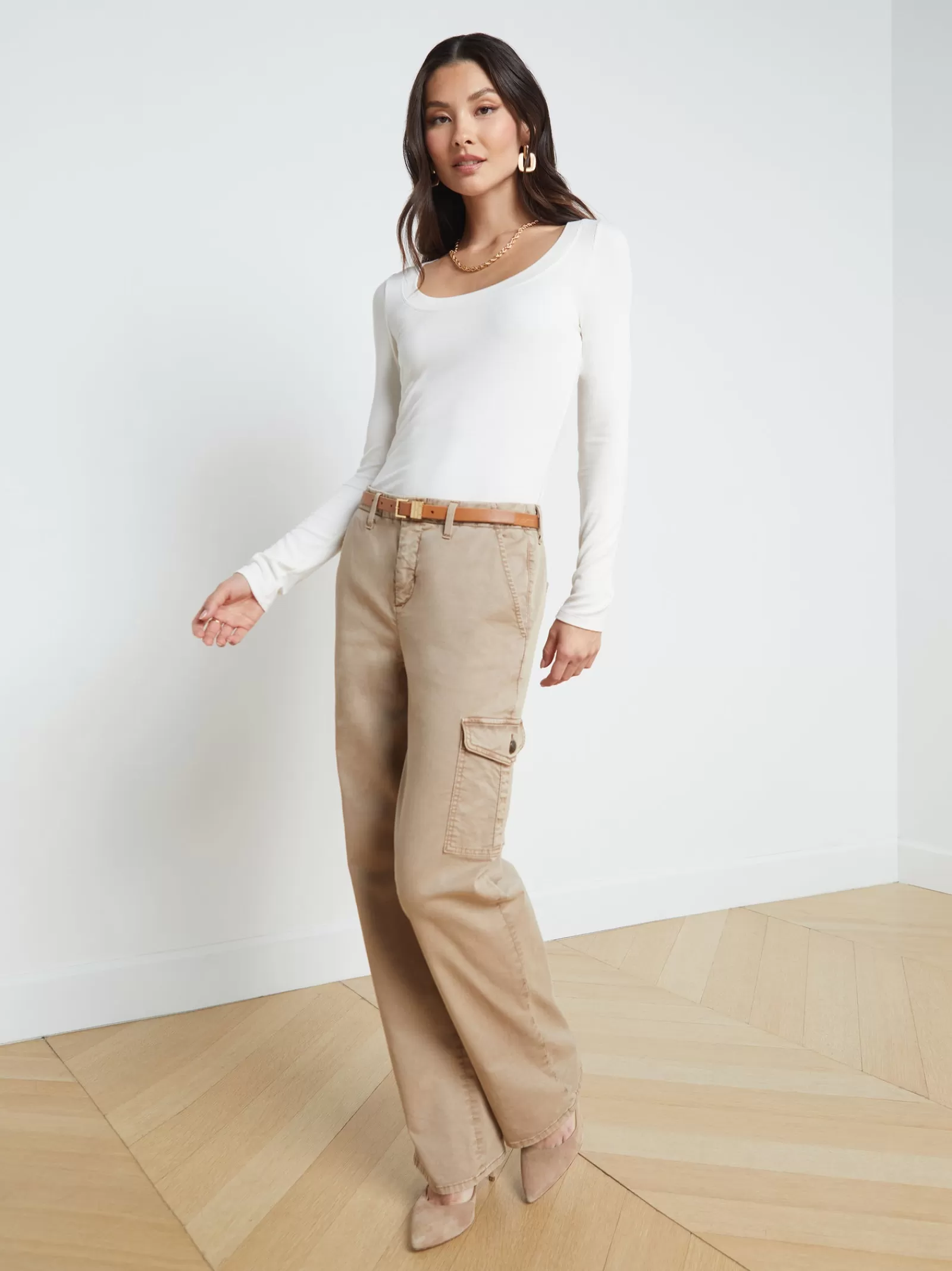 L'AGENCE Joanna Long Sleeve Tee< Resort Collection | Tees