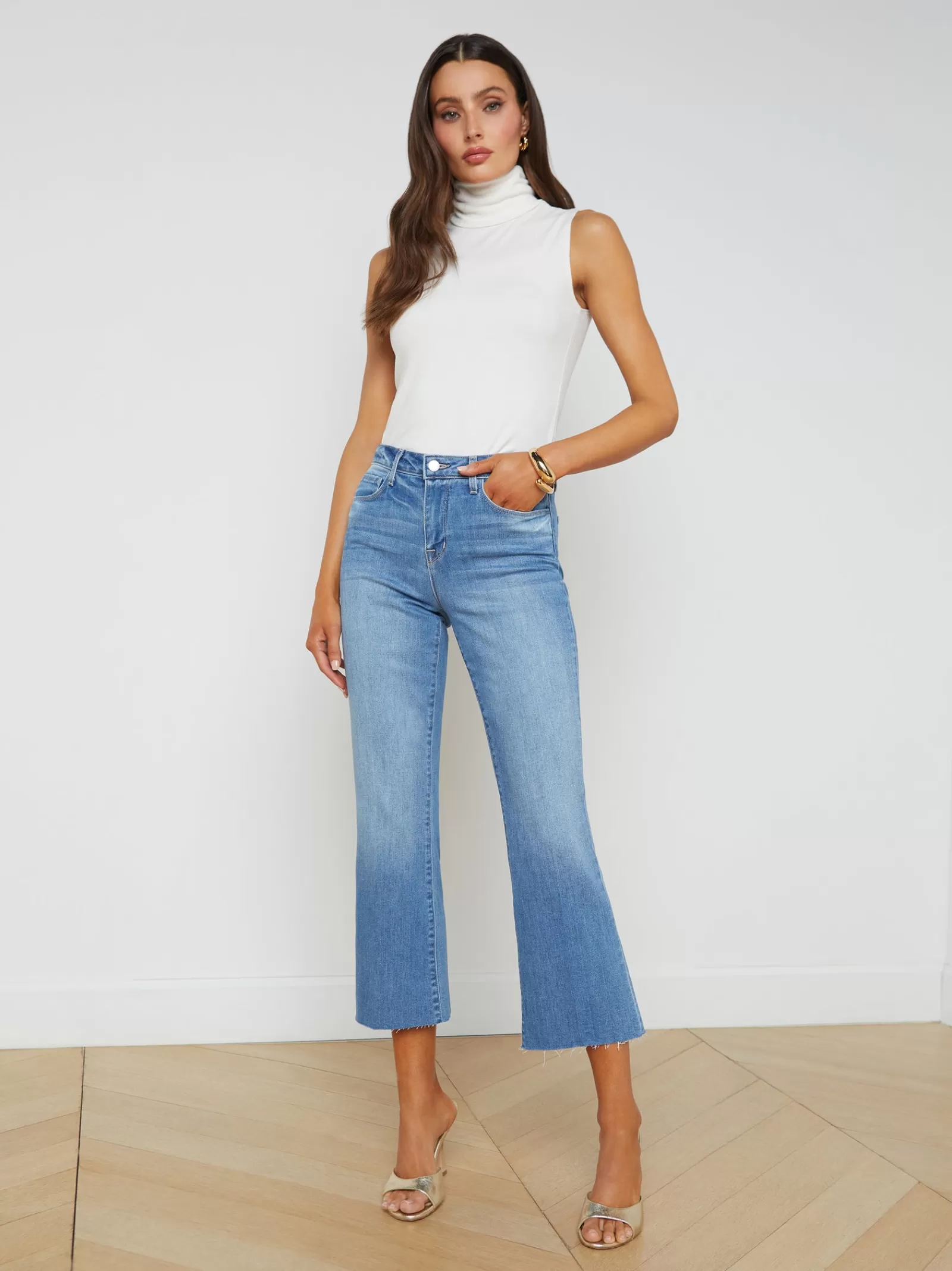 L'AGENCE Kendra Cropped Flare Jean< Petite | Flare & Bootcut