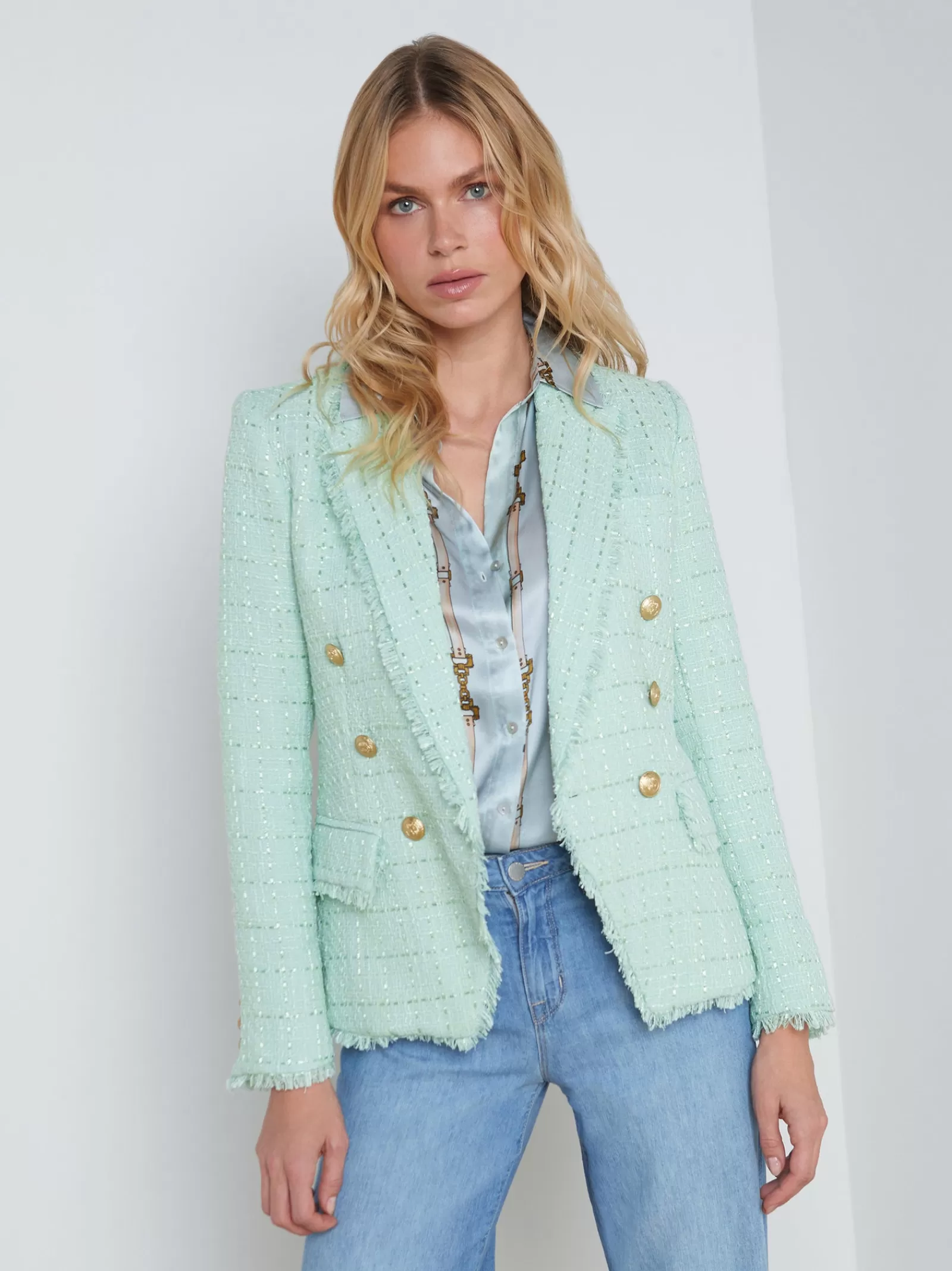 L'AGENCE Kenzie Fringe-Trim Blazer< Spring '24 Catalog | Spring Collection