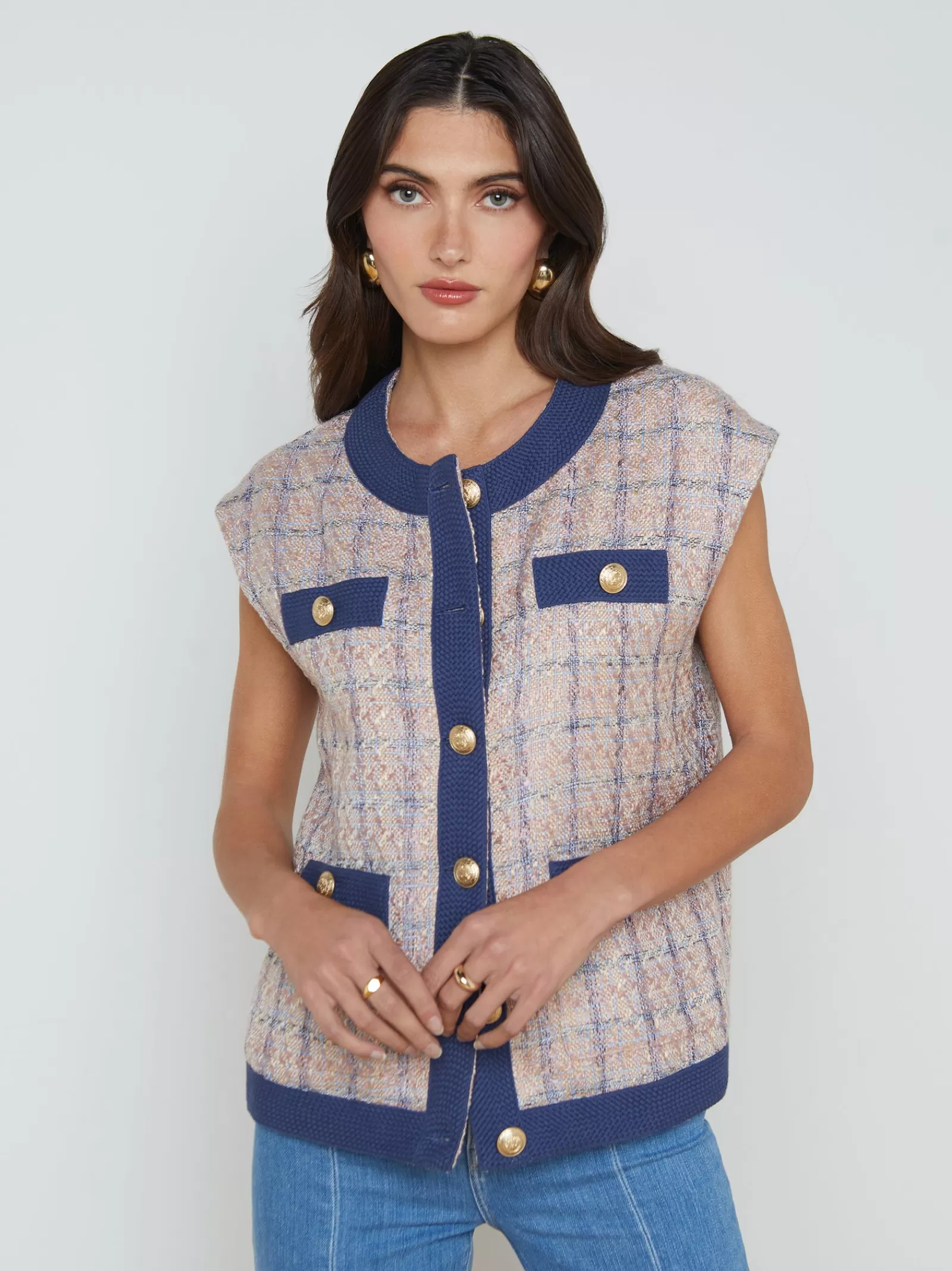 L'AGENCE Laurel Tweed Oversized Vest< Spring '24 Catalog | Spring Collection