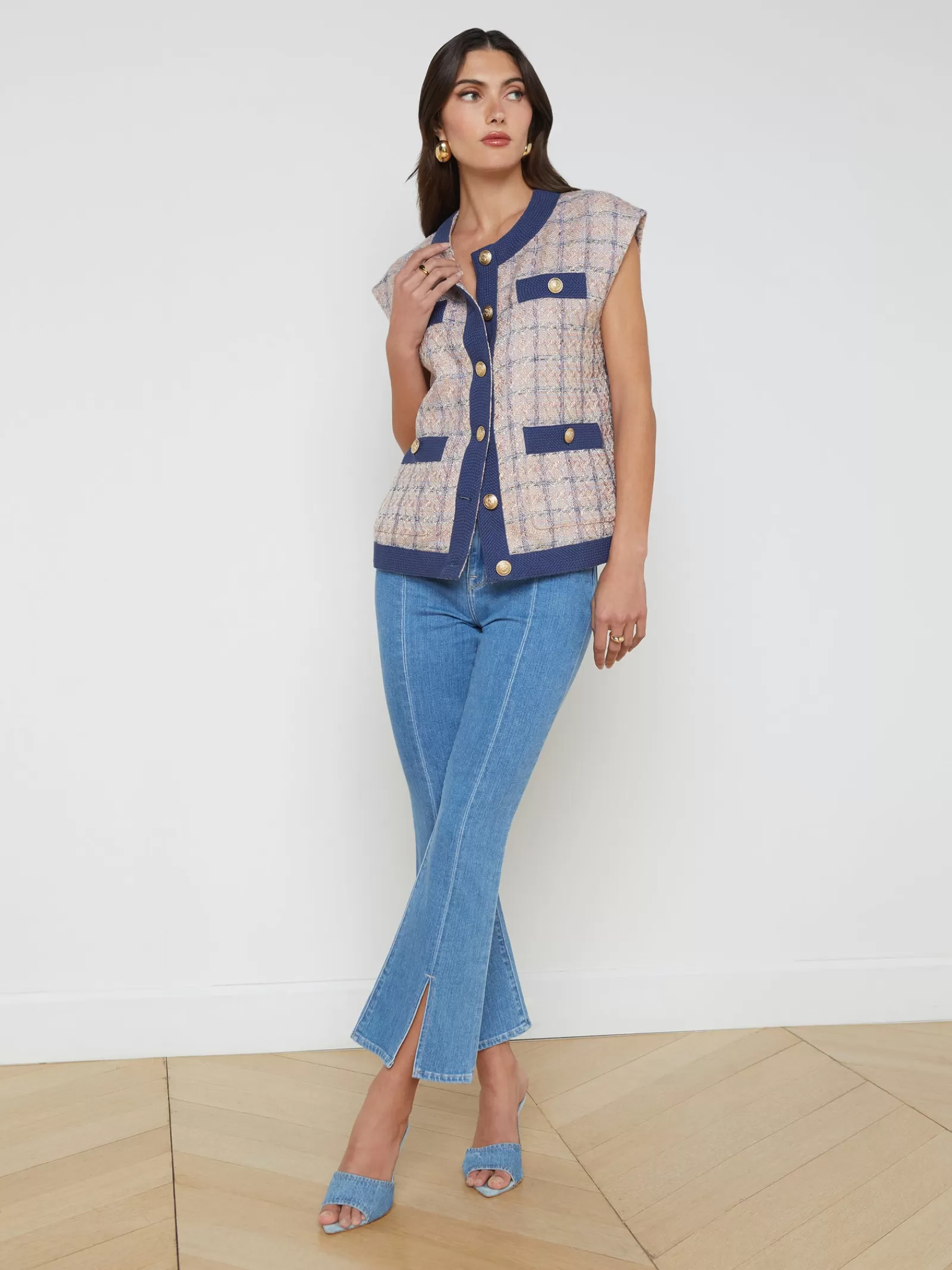 L'AGENCE Laurel Tweed Oversized Vest< Spring '24 Catalog | Spring Collection