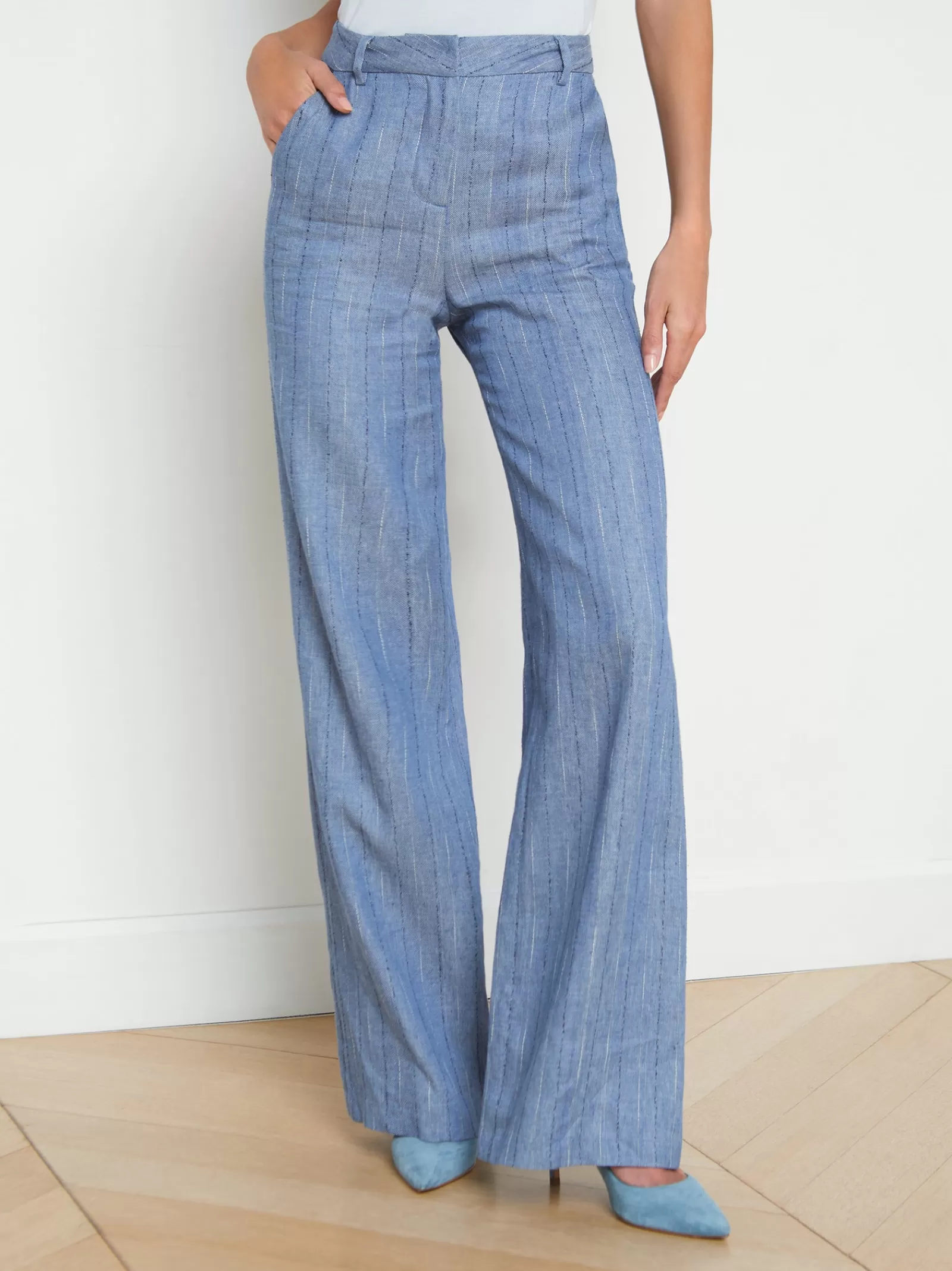L'AGENCE Livvy Linen-Blend Straight Leg Trouser< Sets | Spring Collection