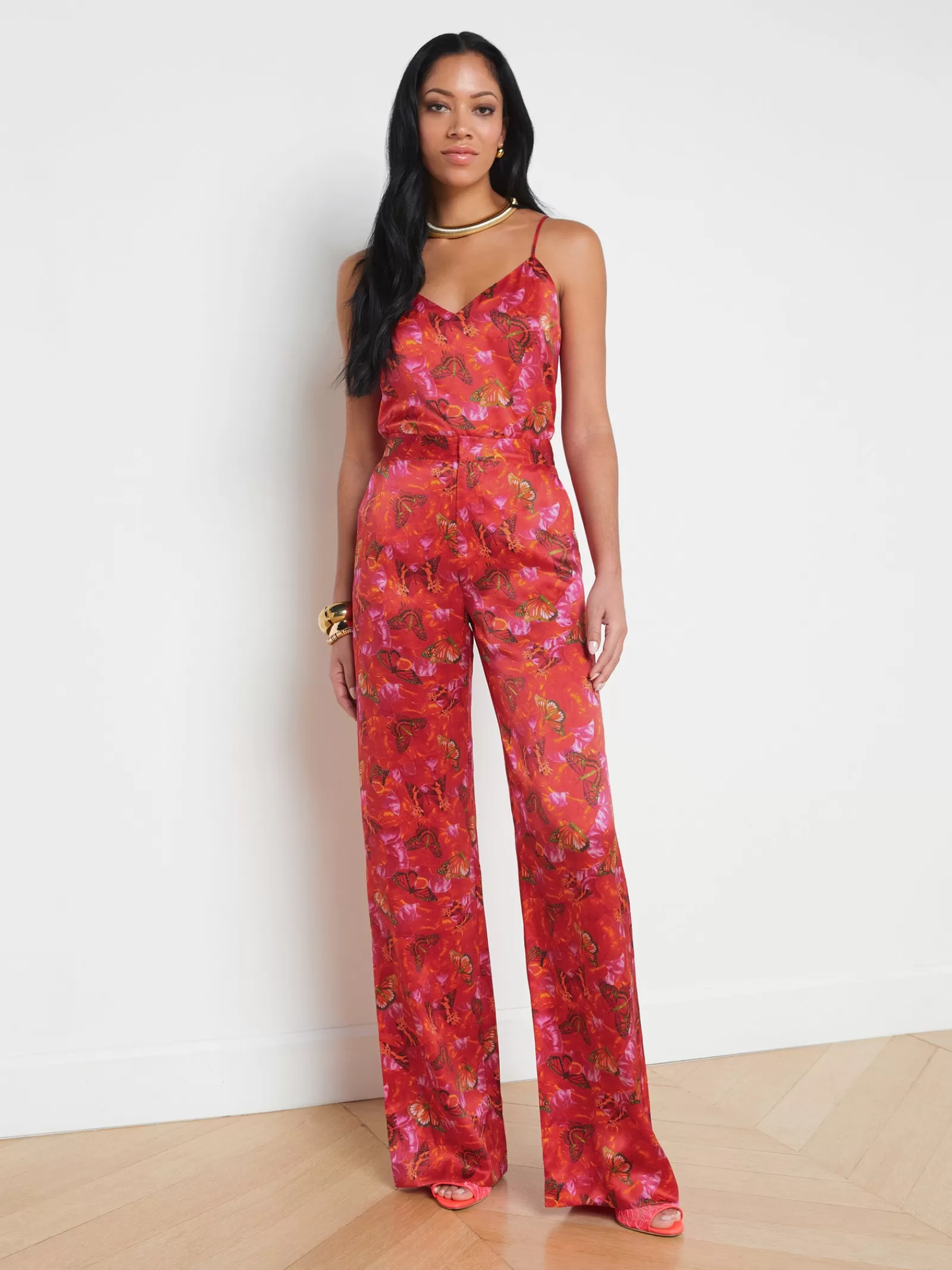 L'AGENCE Livvy Silk Straight-Leg Trouser< Sets | Print Edition