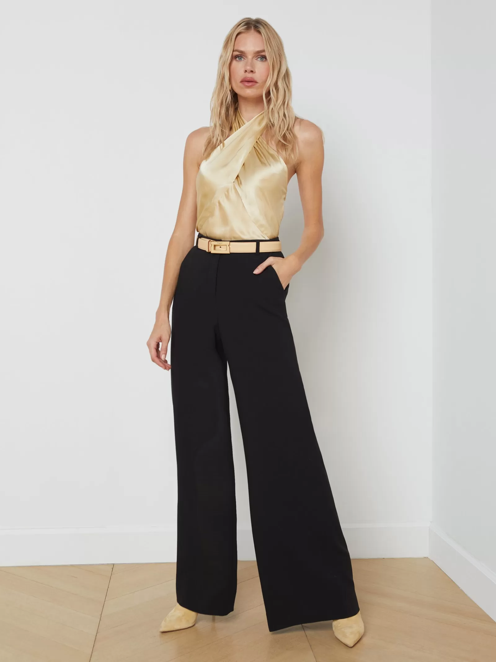 L'AGENCE Livvy Straight-Leg Trouser< All Things Black | Pants, Shorts & Skirts