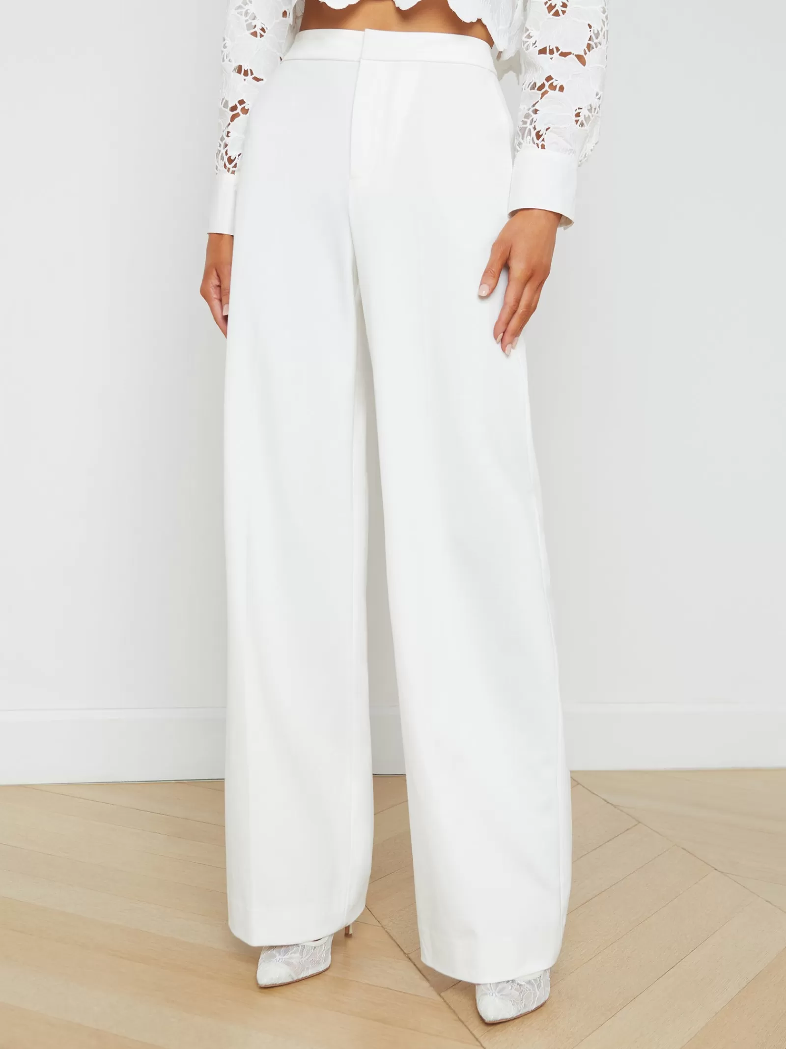 L'AGENCE Livvy Straight-Leg Trouser< Nouveau Whites | Spring '24 Catalog