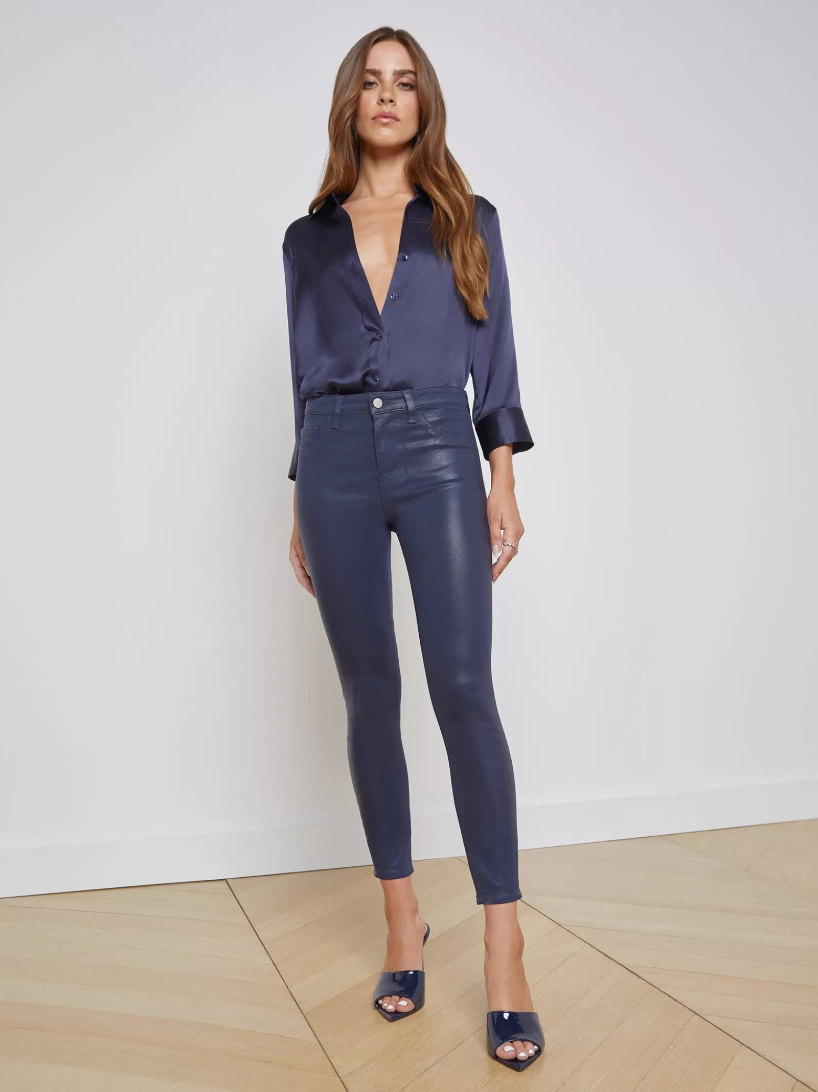 L'AGENCE Margot Coated Skinny Jean< Petite | Skinny