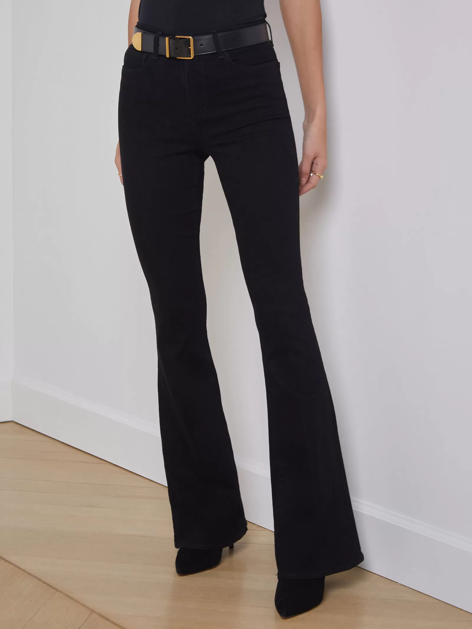 L'AGENCE Marty Flare Jean< All Things Black | Flare & Bootcut
