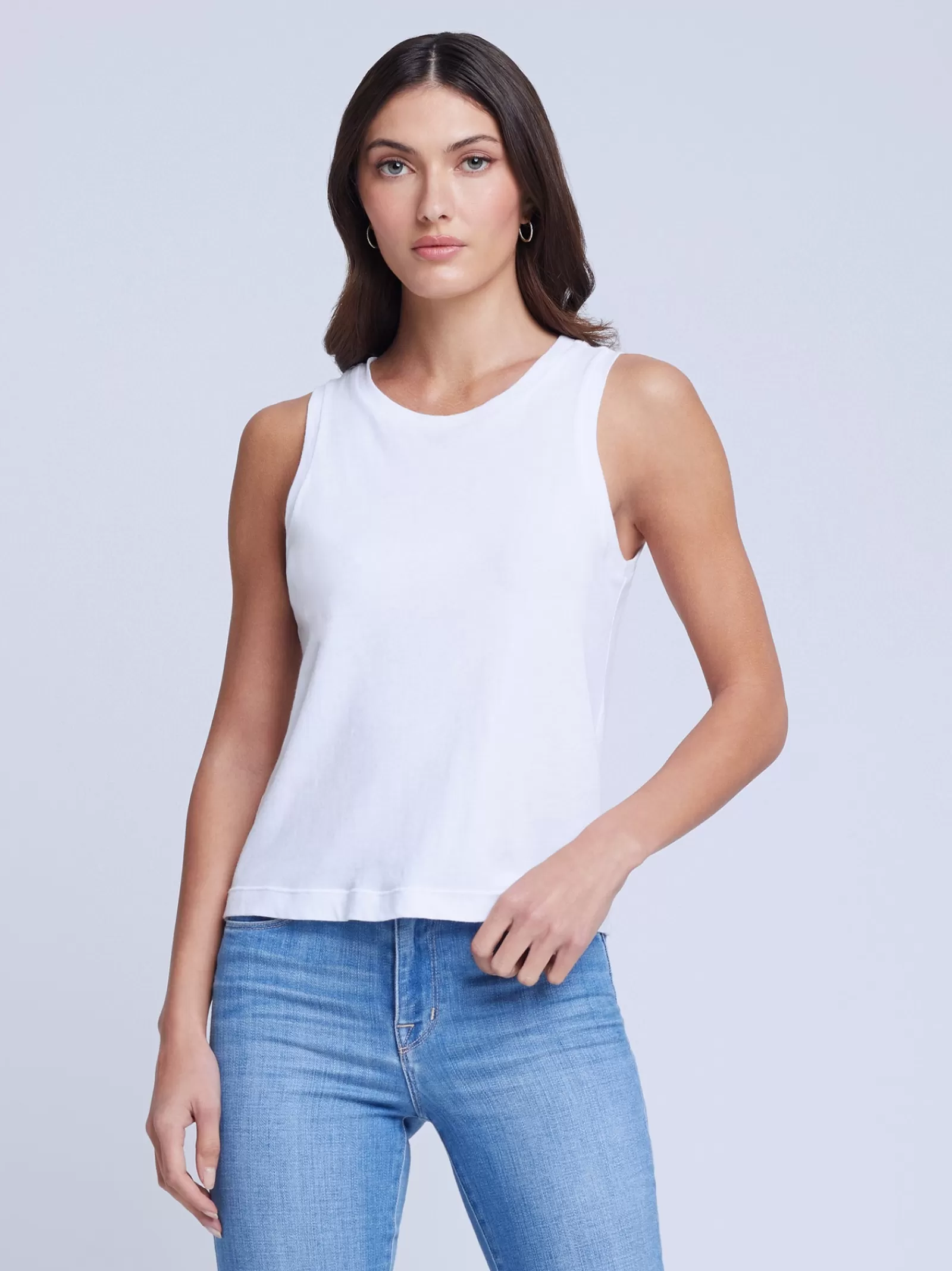 L'AGENCE Mikaela Cotton Tank< Nouveau Whites | Camisoles & Tanks