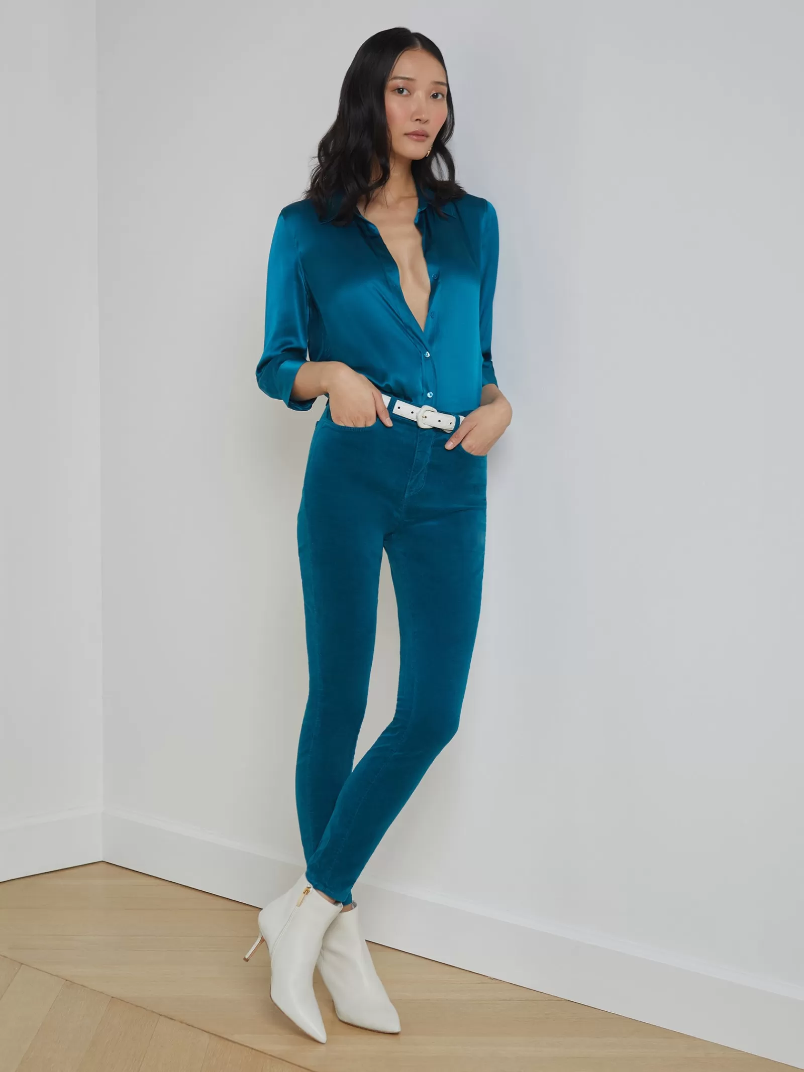 L'AGENCE Monique Velvet Jean< Skinny | Velvet Denim
