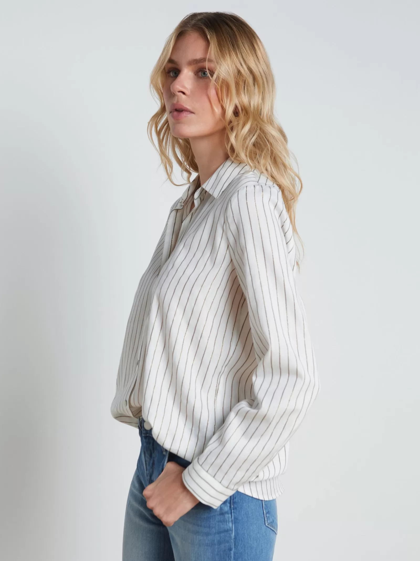L'AGENCE Nina Lurex-Cotton Blouse< Spring Collection | Blouses & Tops