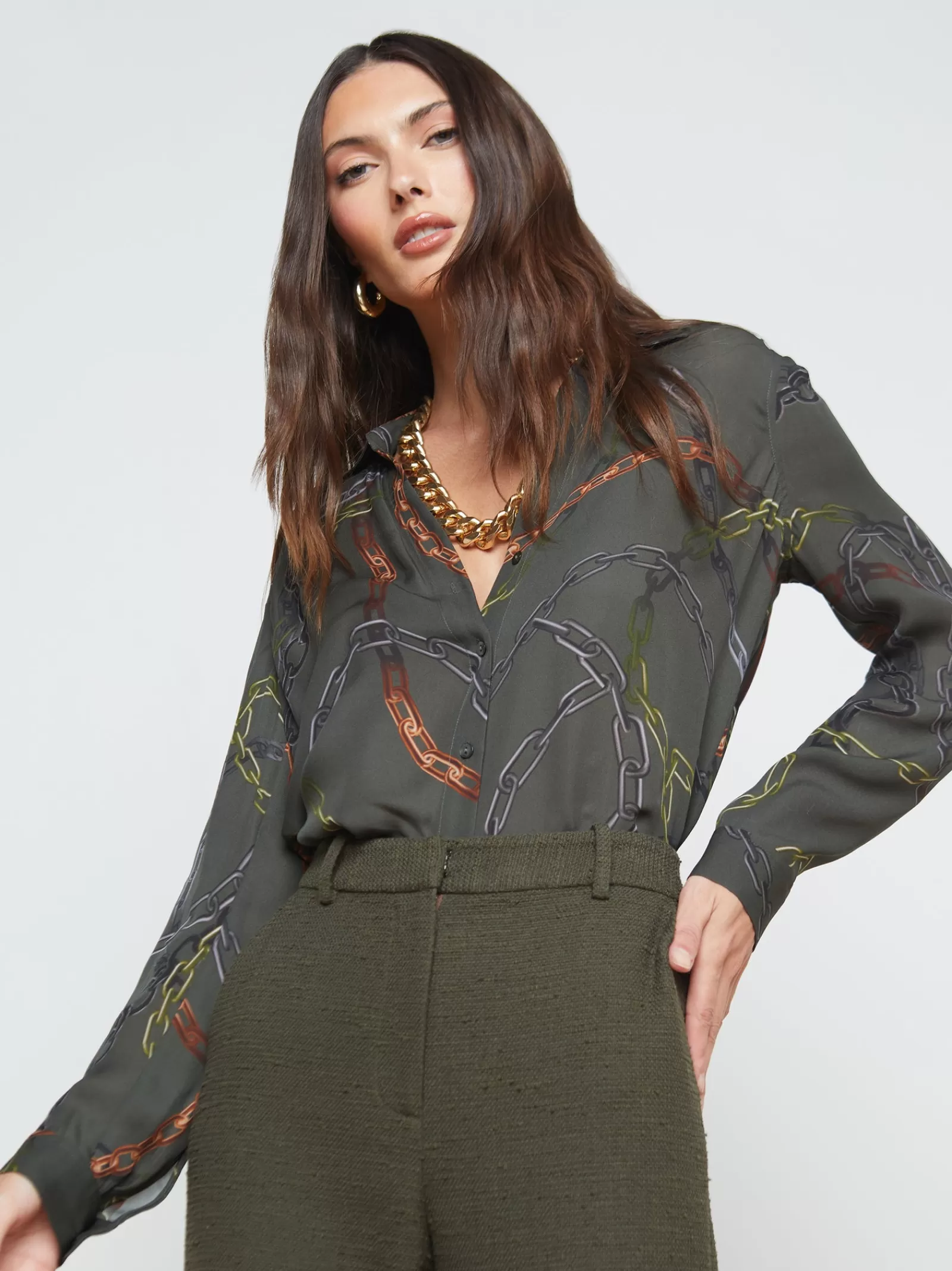 L'AGENCE Nina Silk Blouse< Resort Collection | Print Edition