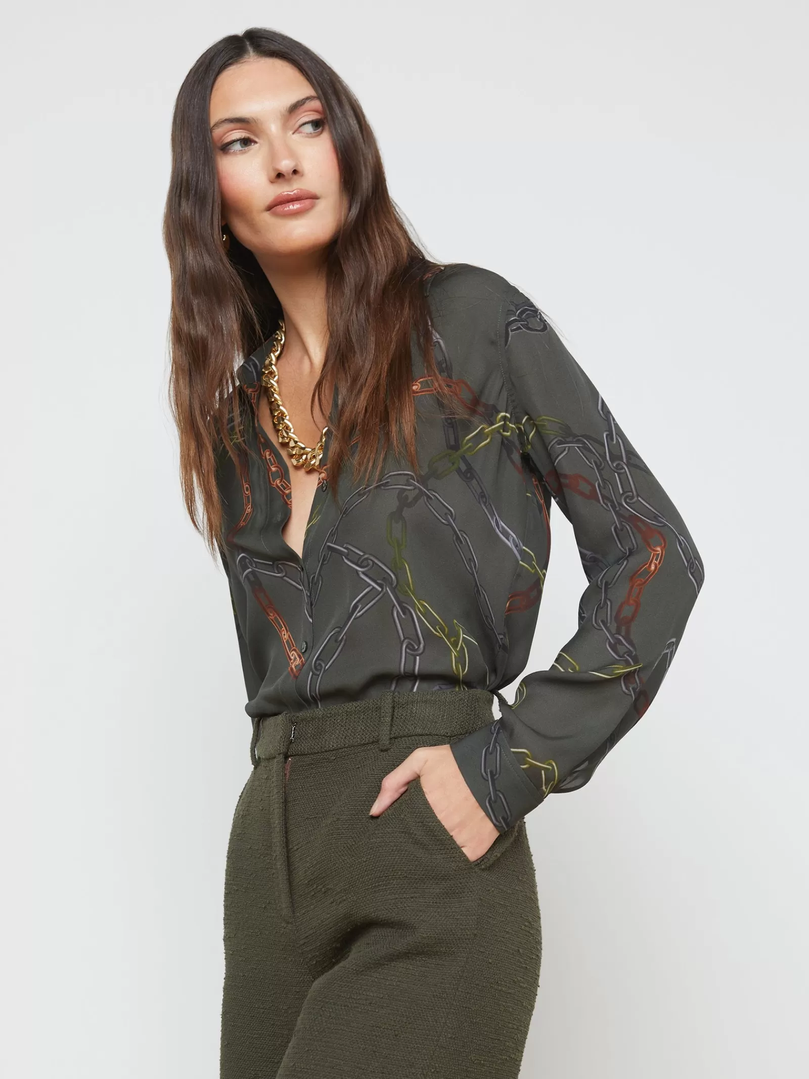 L'AGENCE Nina Silk Blouse< Resort Collection | Print Edition