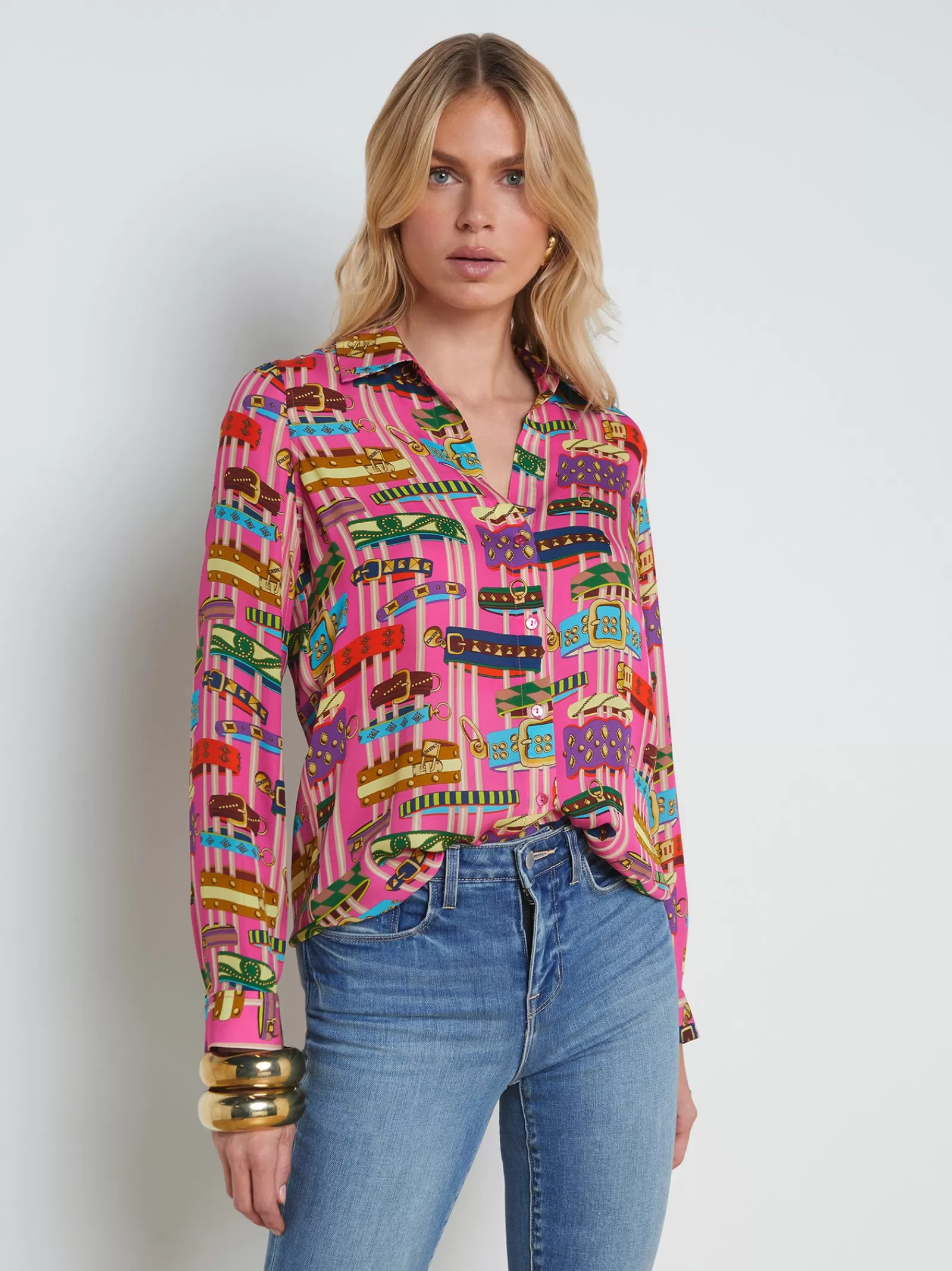 L'AGENCE Nina Silk Blouse< Print Edition | Spring Collection