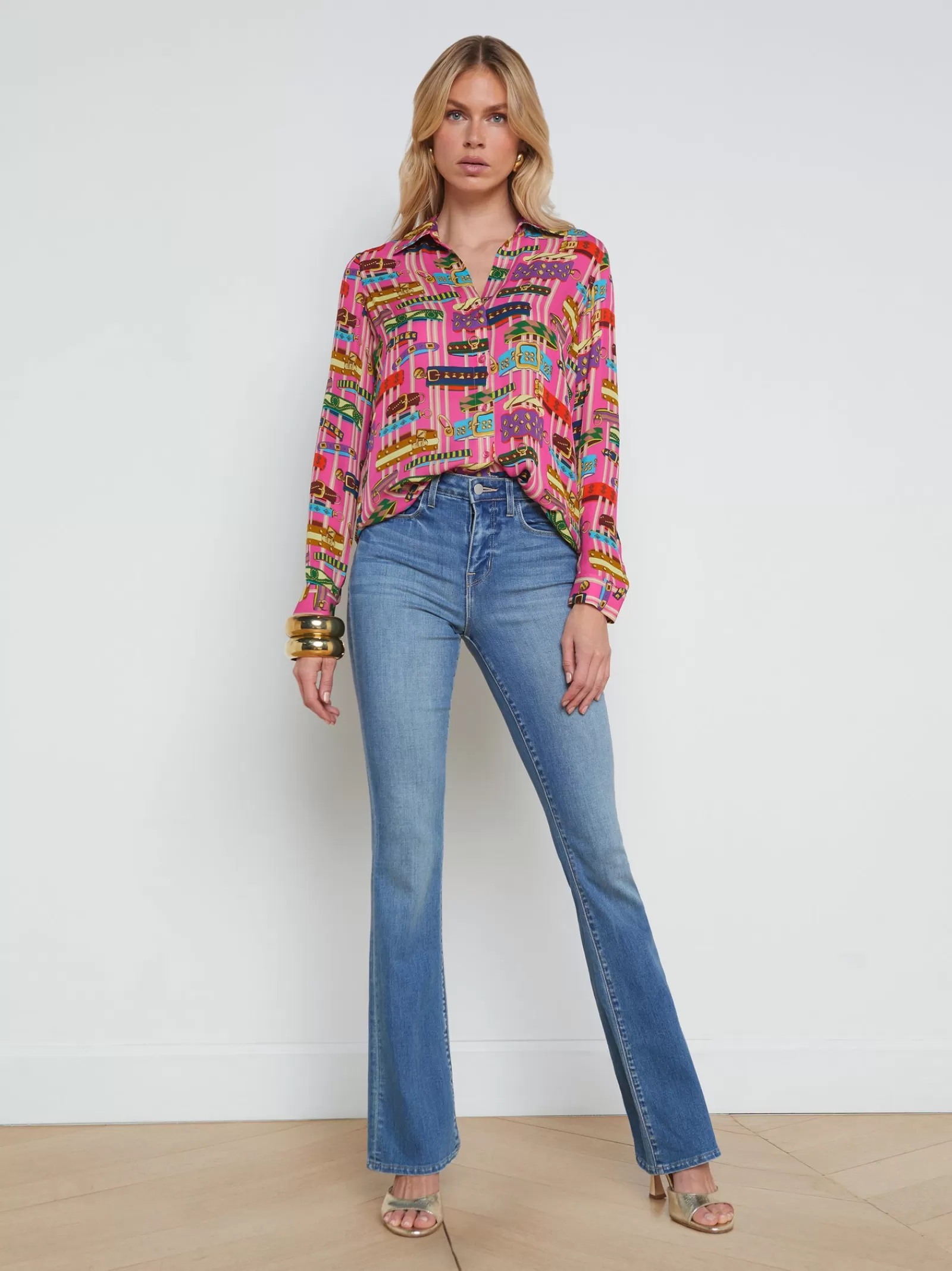L'AGENCE Nina Silk Blouse< Print Edition | Spring Collection