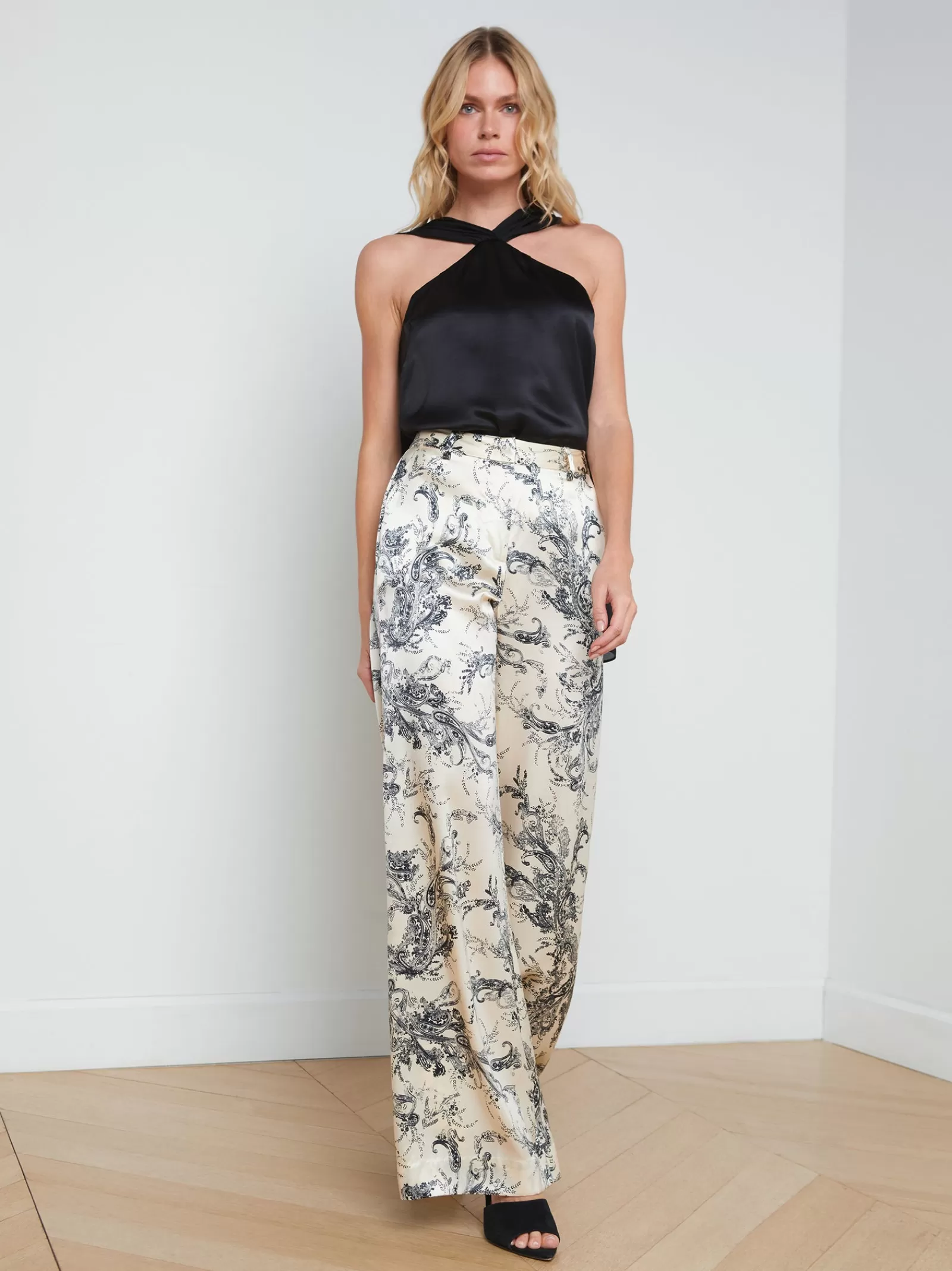 L'AGENCE Pilar Silk Wide-Leg Pant< Sets | Print Edition