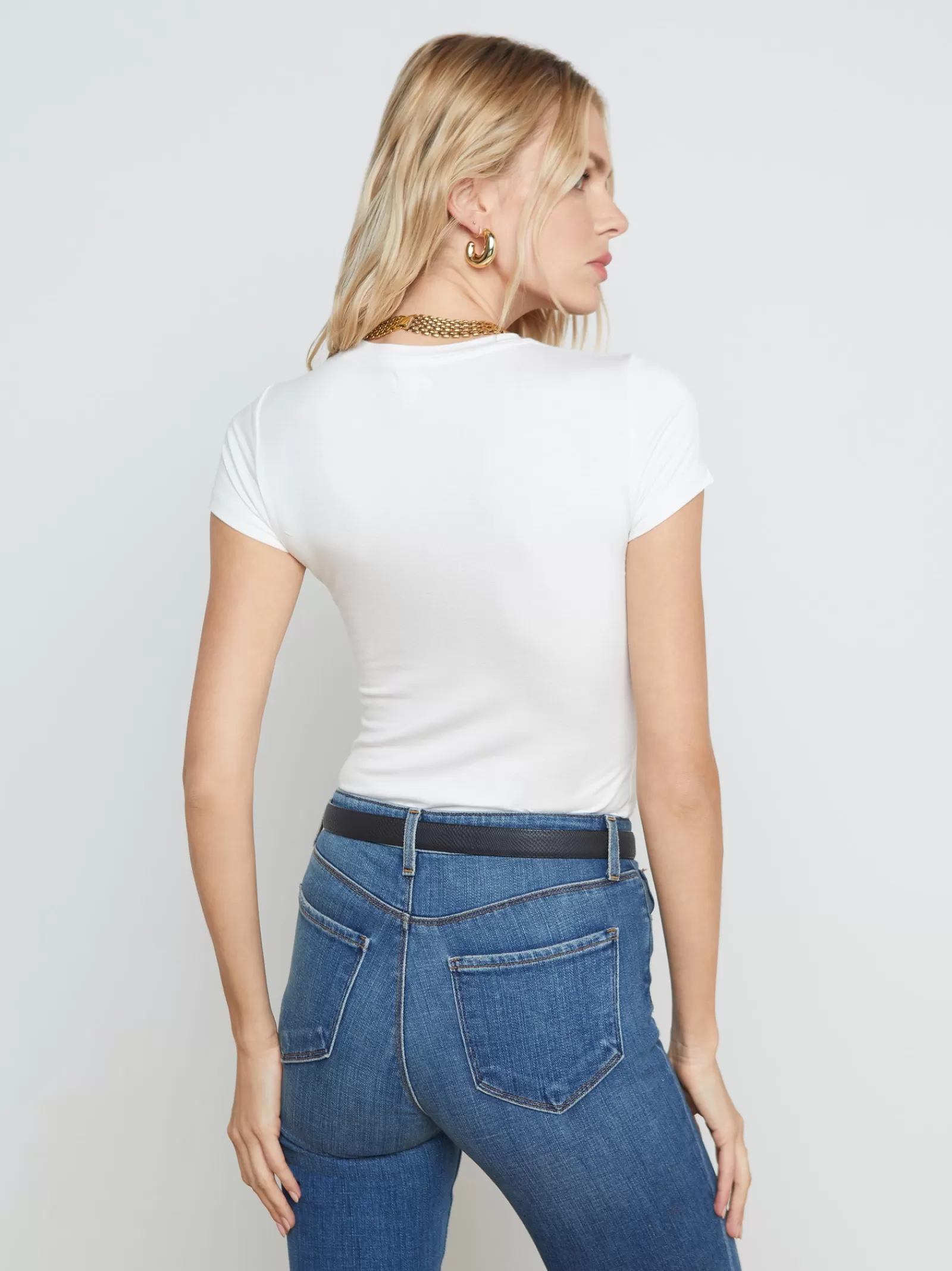 L'AGENCE Ressi Fitted Tee< Nouveau Whites | Essentials