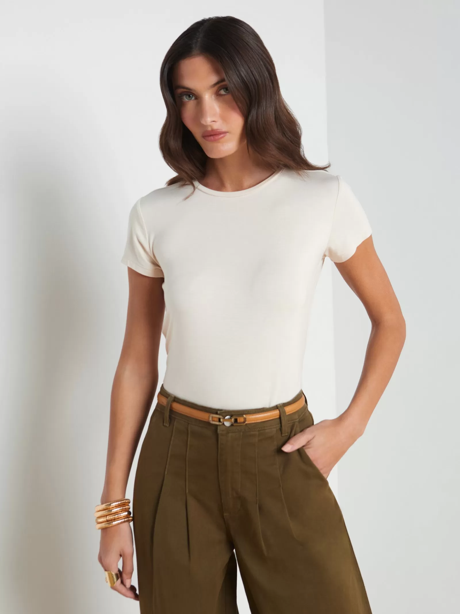 L'AGENCE Ressi Fitted Tee< Back in Stock | Spring Collection